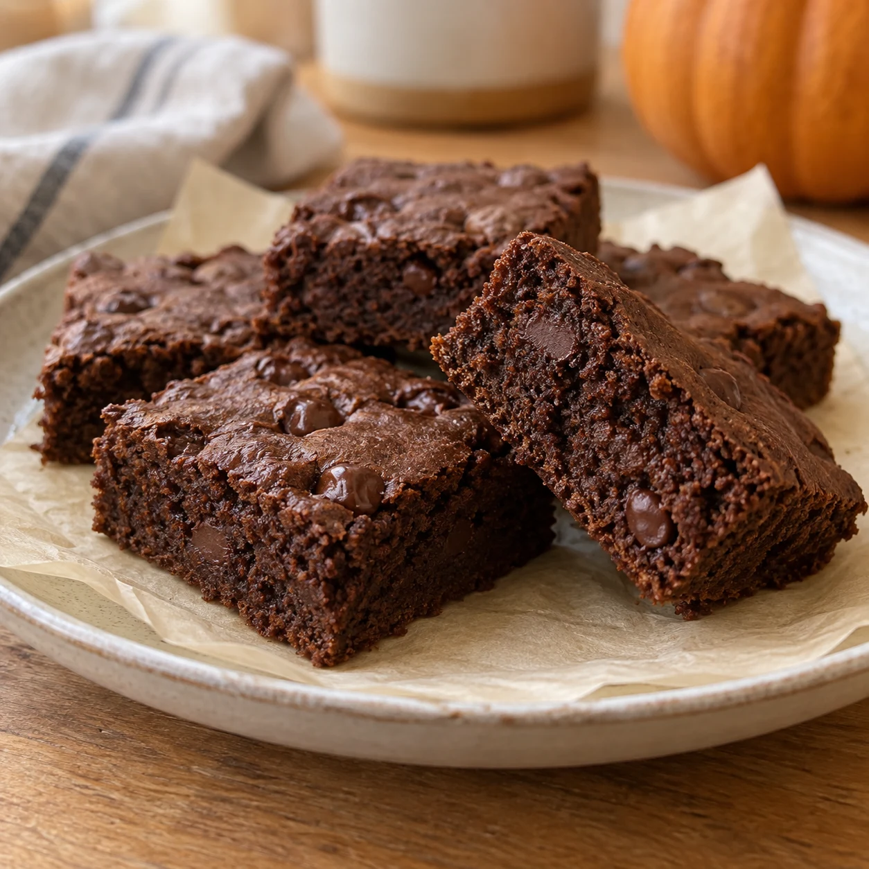Pumpkin Chocolate Chip Brownie Bars Recipe