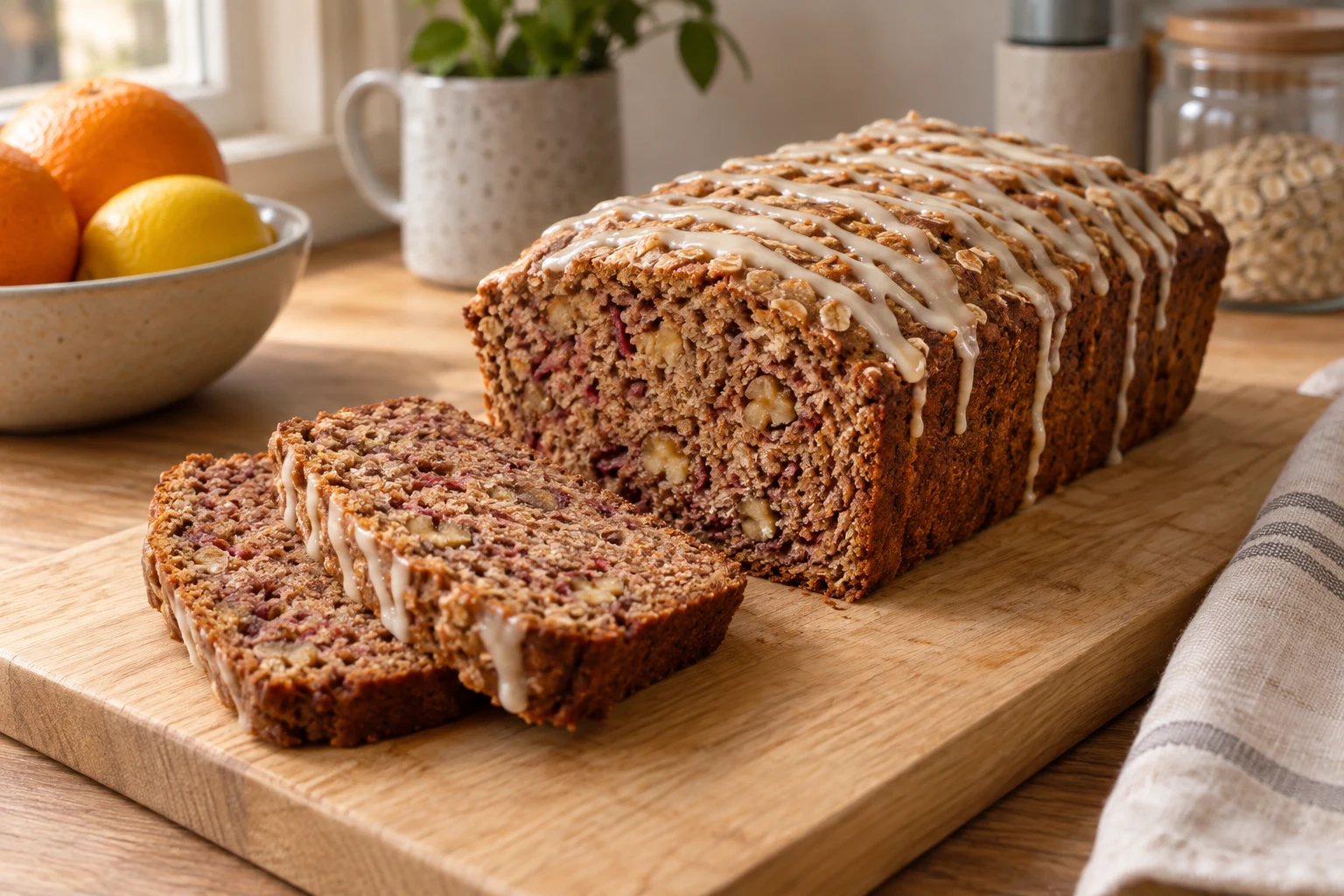 Beetroot and Walnut Loaf with Citrus Glaze Recipe