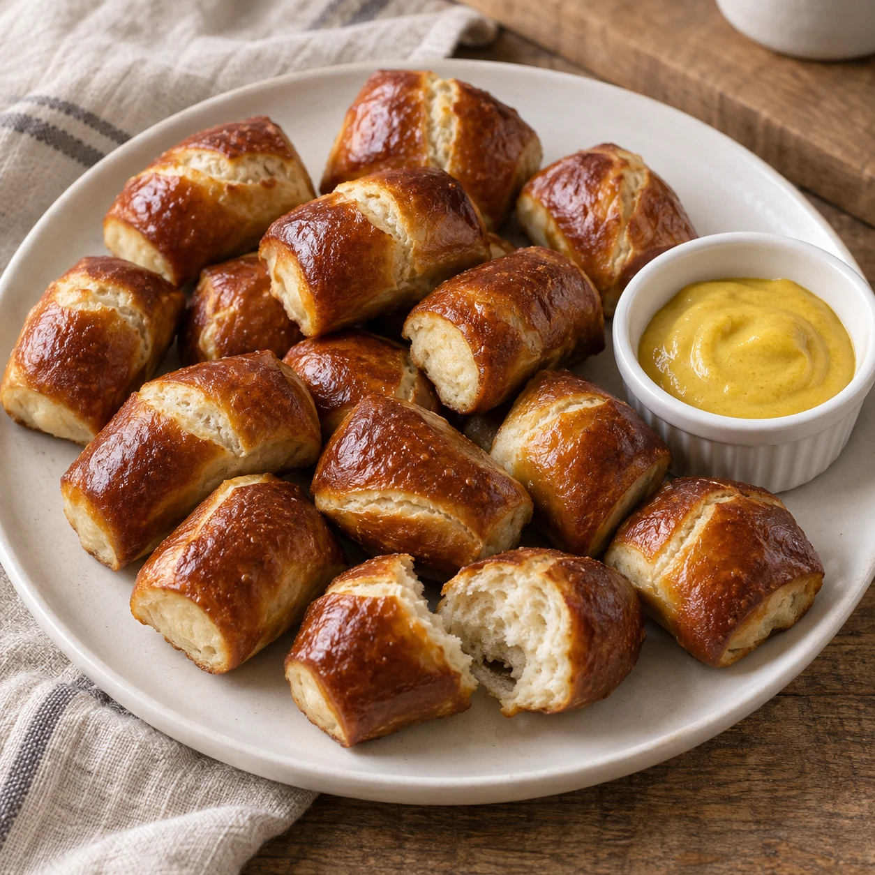 Soft Pretzel Bites with Mustard