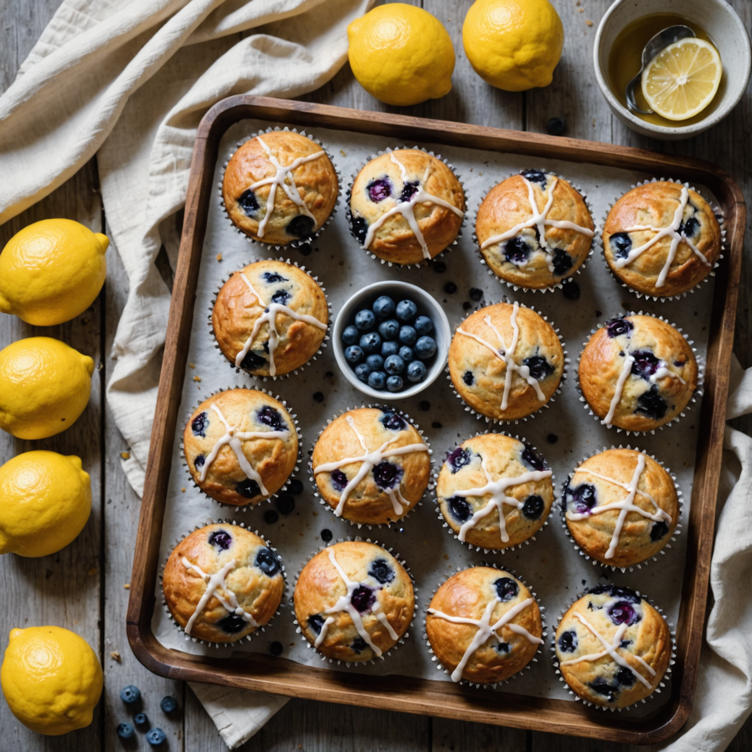 Lemon Blueberry Muffins with Maple Glaze Recipe