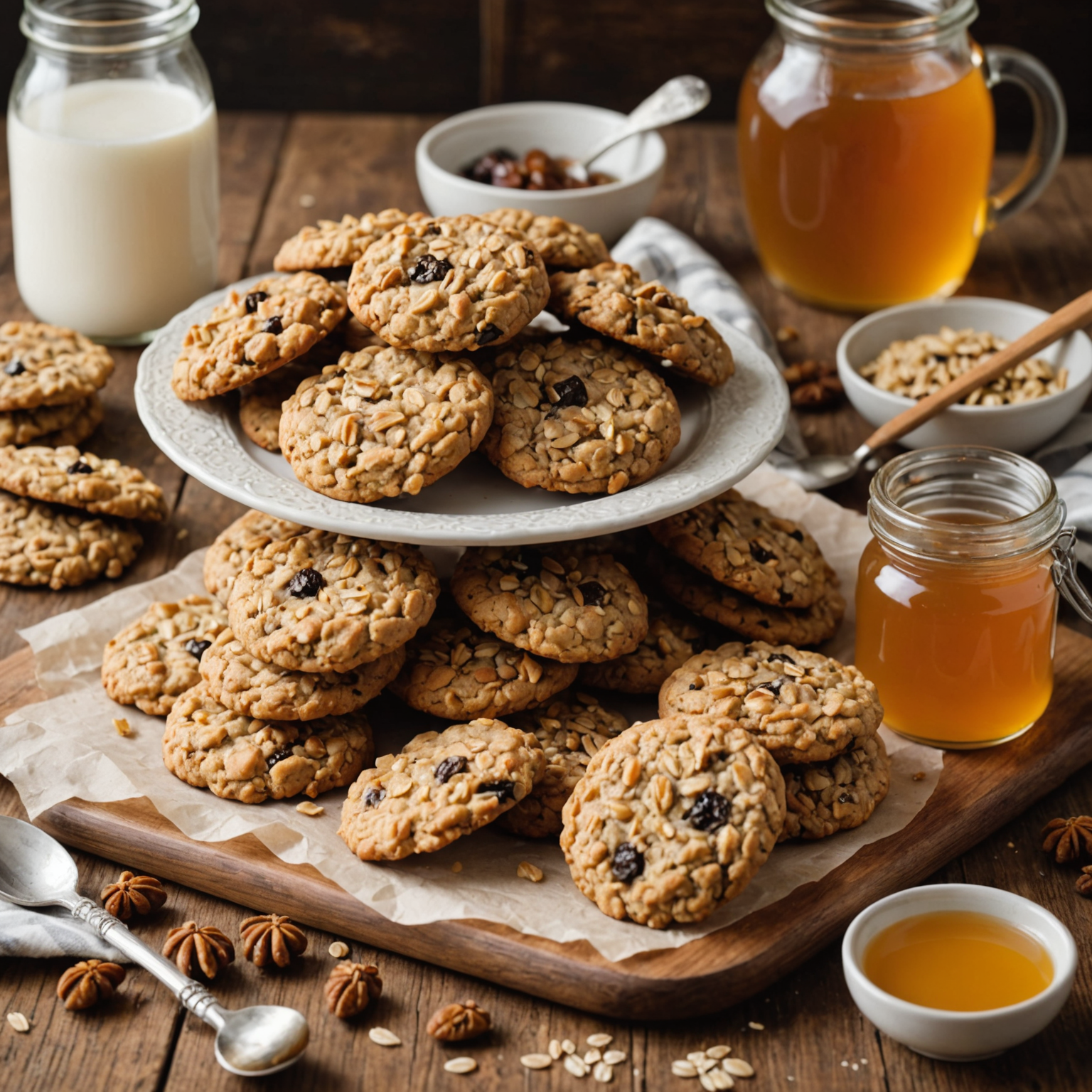 Honey Oatmeal Raisin Cookies Recipe - Soft & Chewy Whole-Grain Cookies