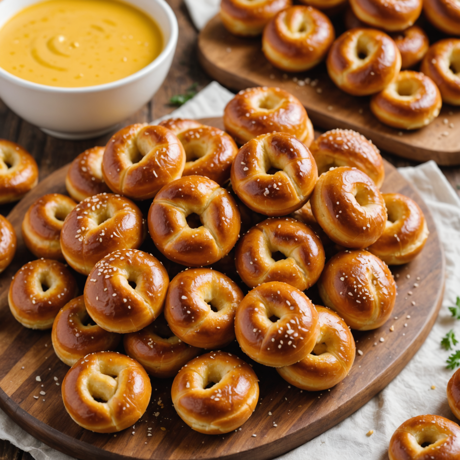 Classic Soft Pretzel Bites Recipe with Mustard Dipping Sauce
