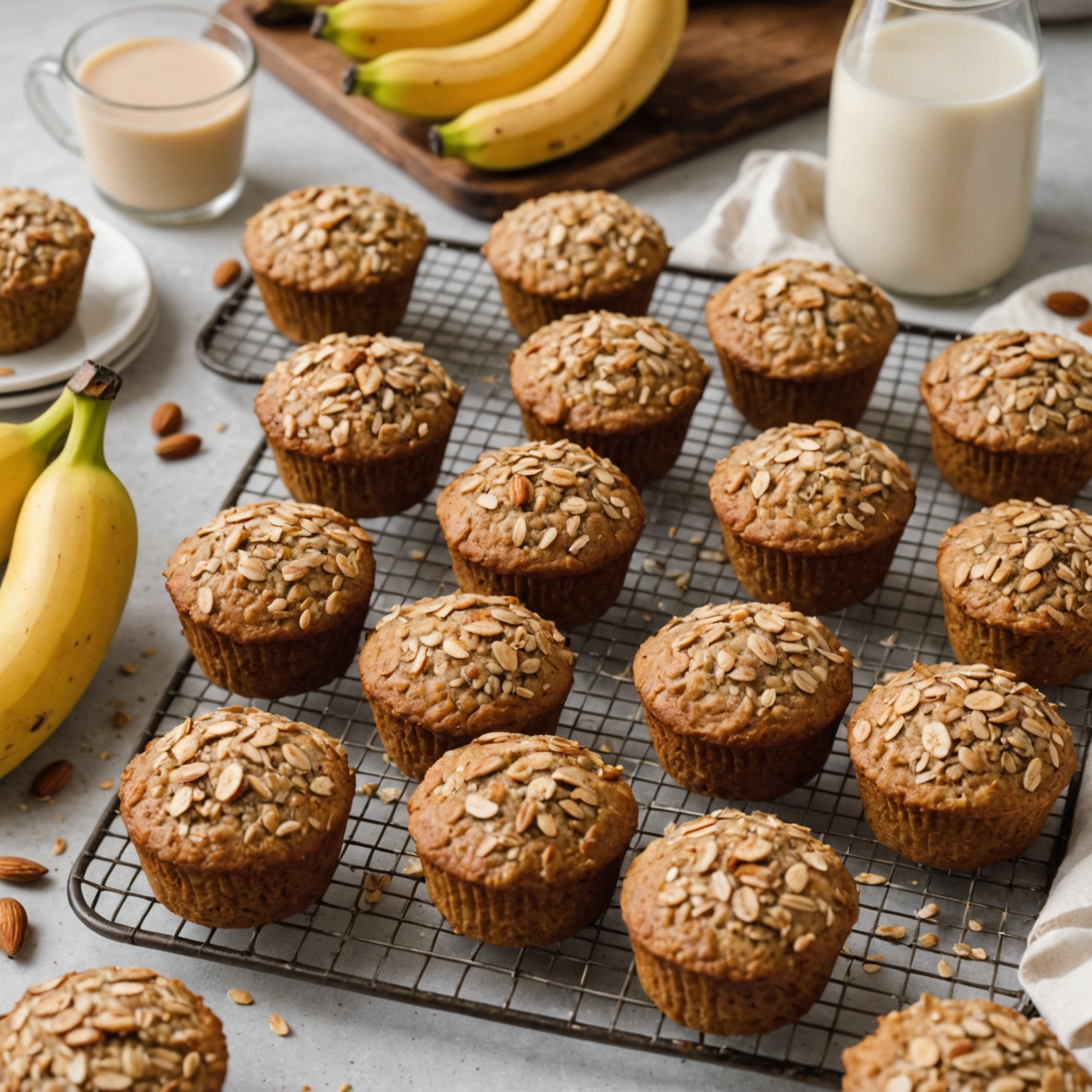 Easy Vegan Banana Oat Breakfast Muffins