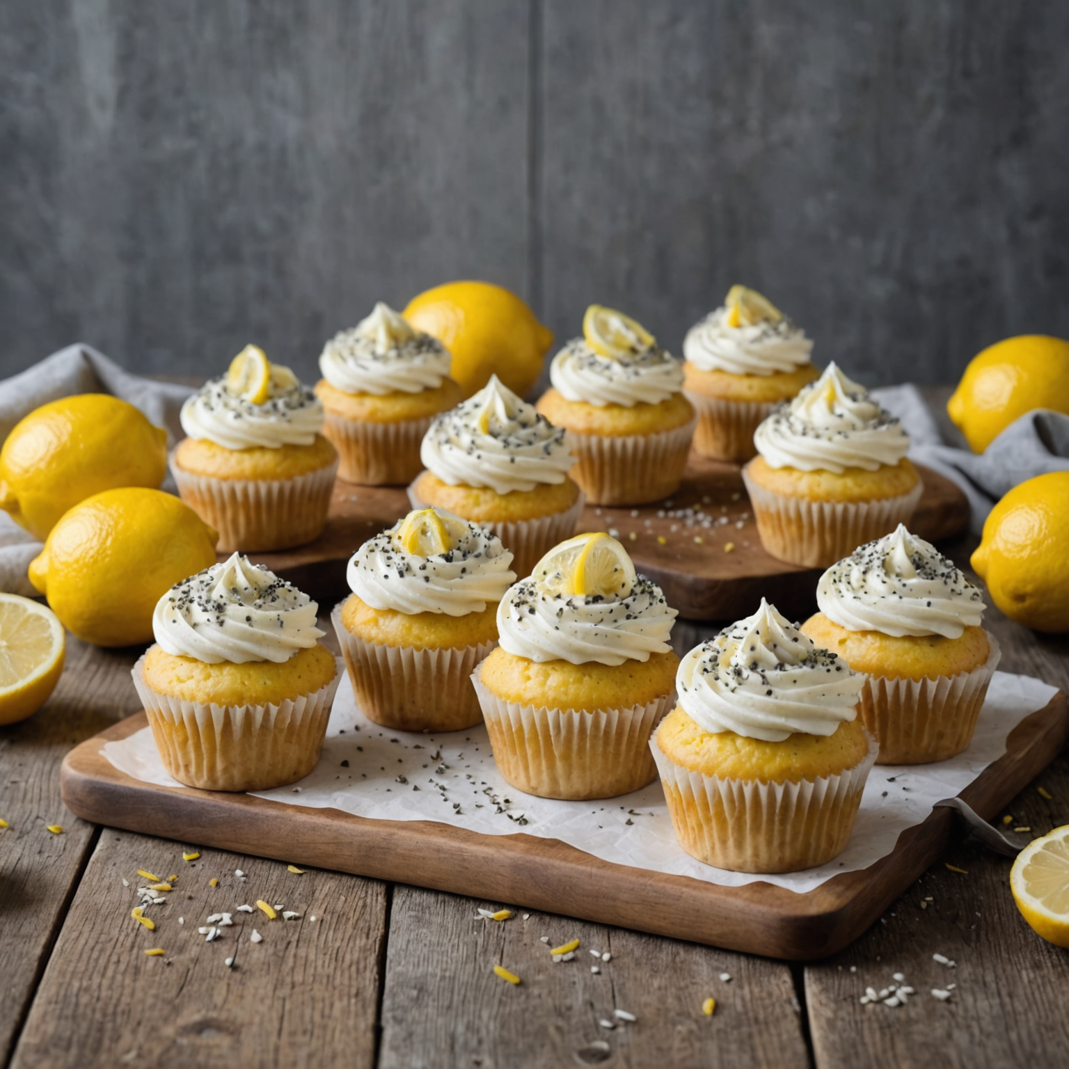 Easy One-Bowl Lemon Poppy Seed Cupcakes with Light Cream Cheese Frosting
