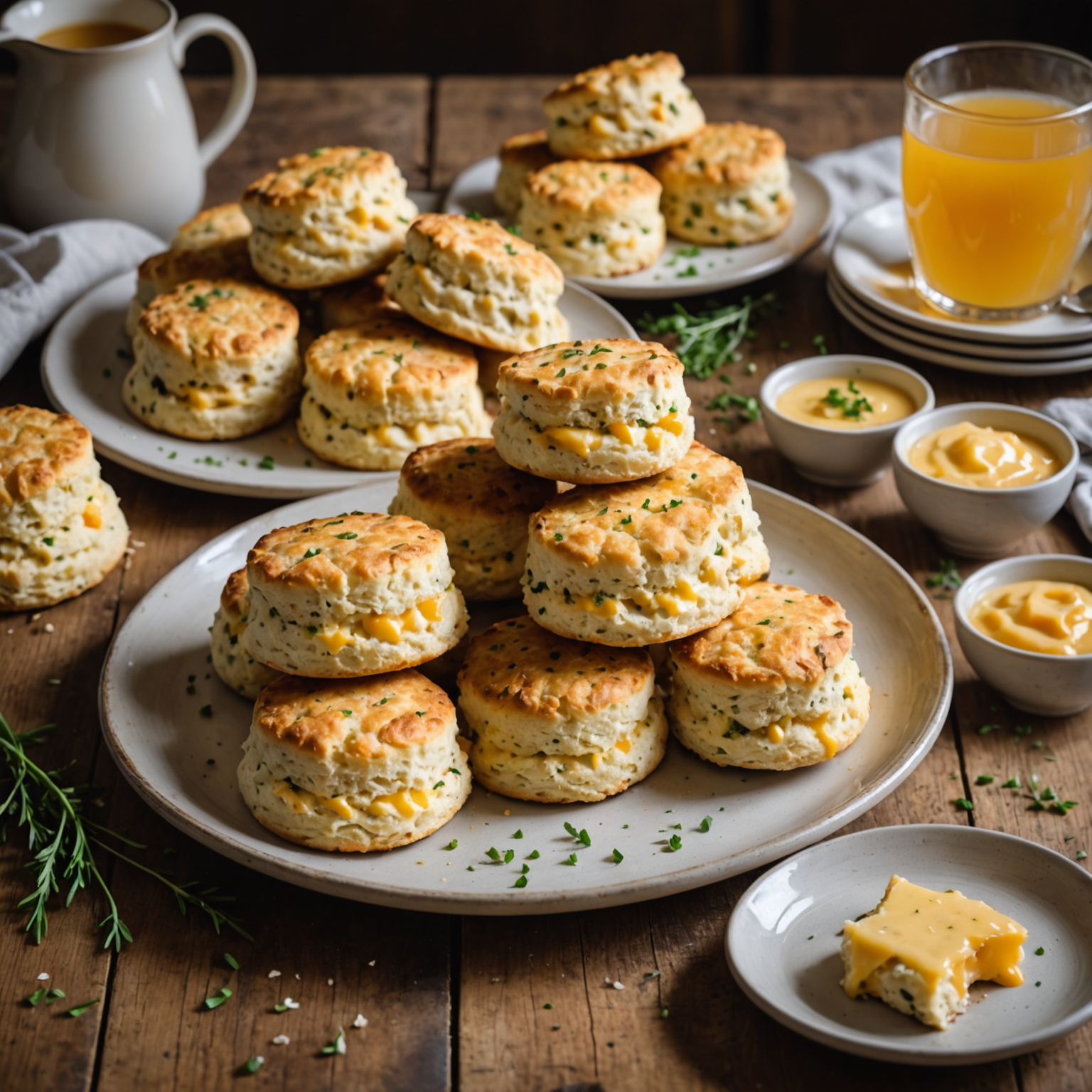 Savory Cheddar and Chive Scones with Honey Butter Glaze