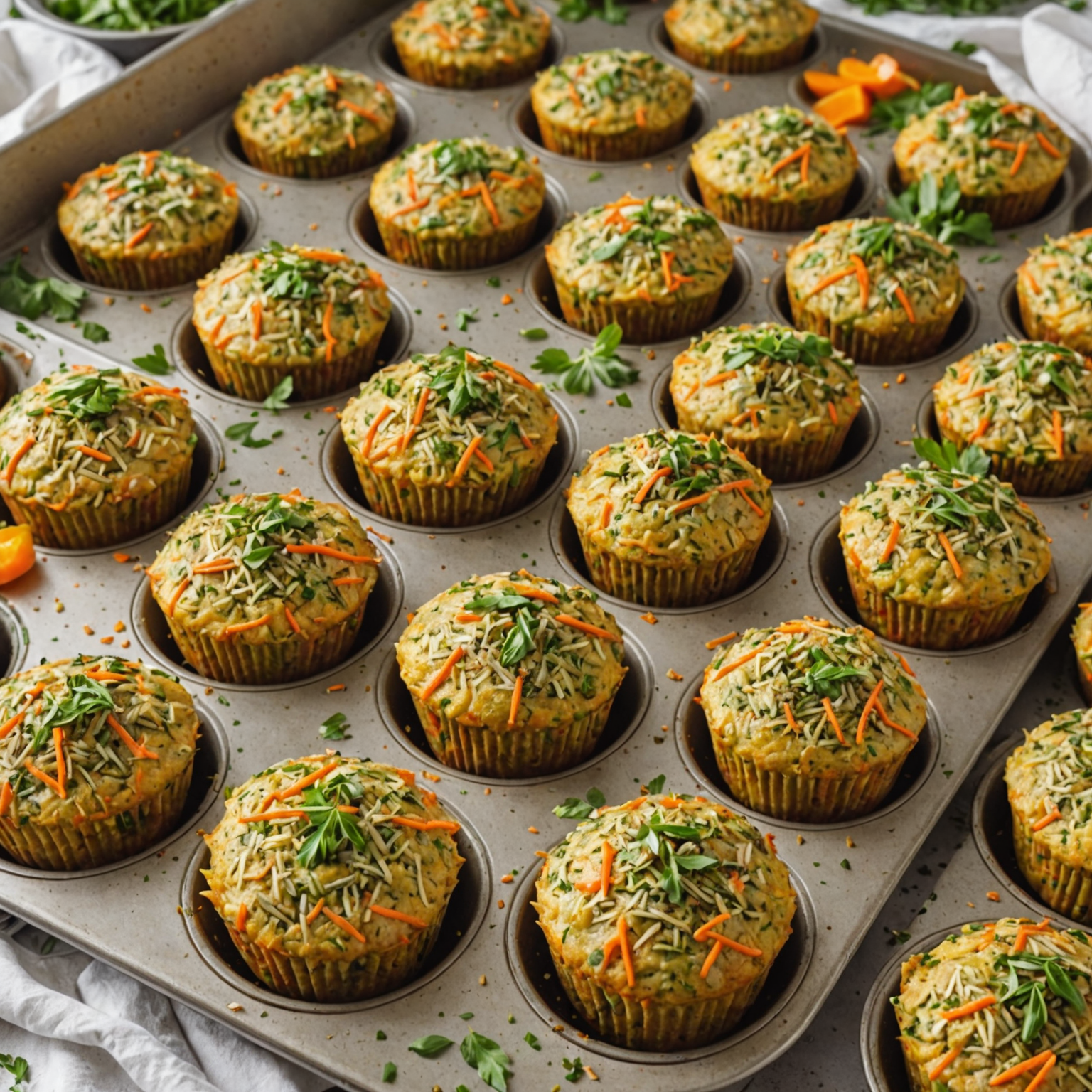 Savory Carrot and Zucchini Breakfast Muffins with Herb Infusion | Easy Healthy Muffin Recipe