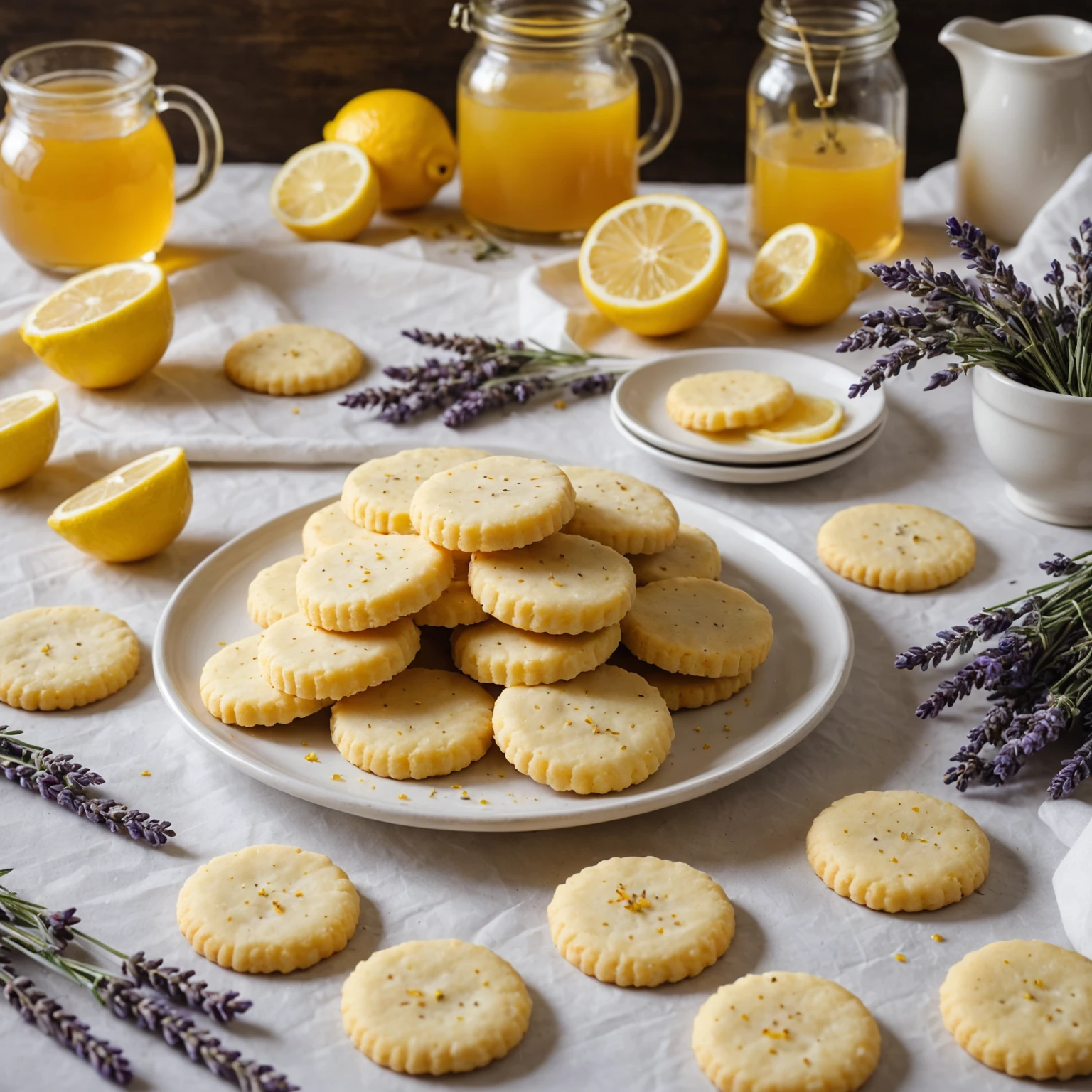 Lemon Lavender Shortbread Cookies with Honey Drizzle Recipe