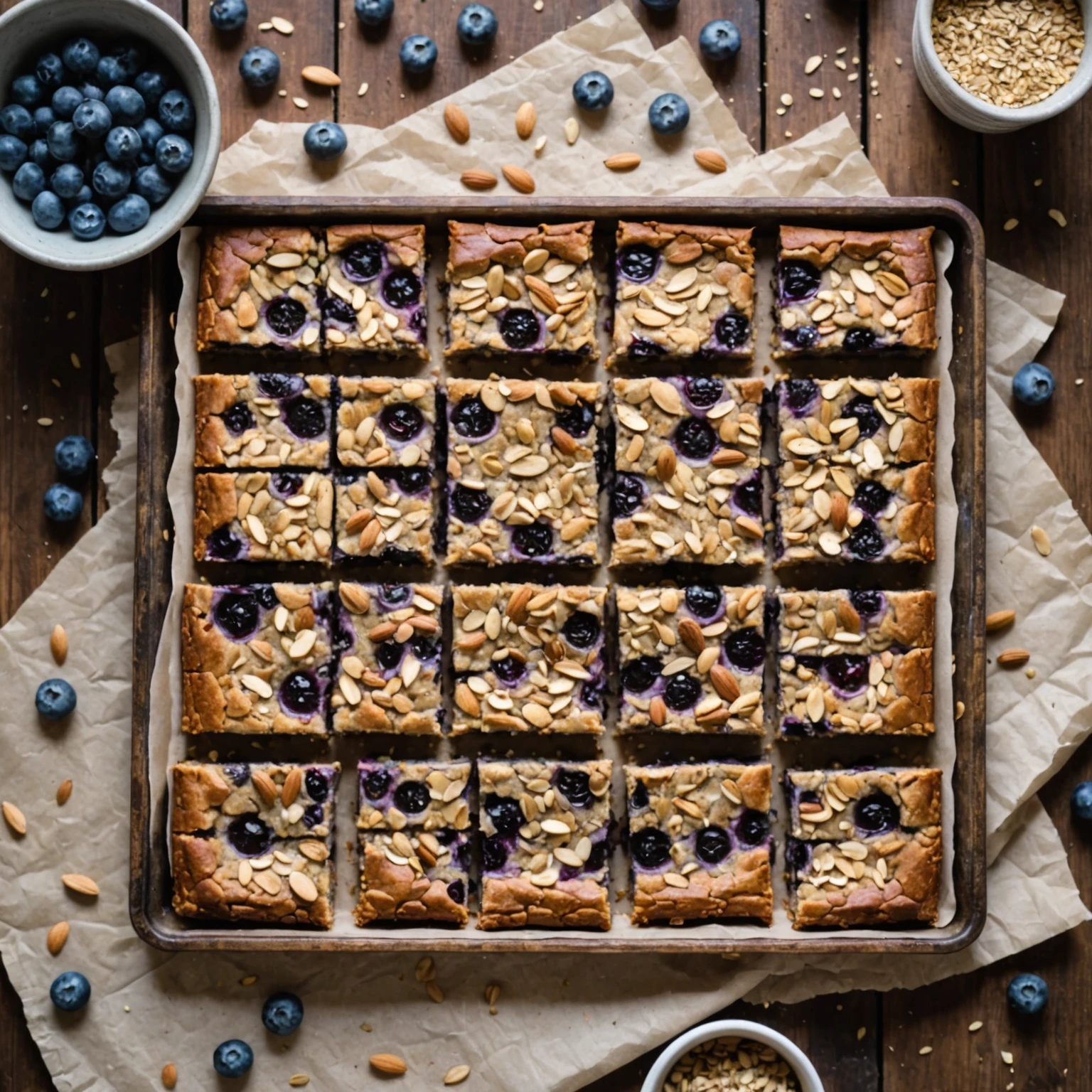 Gluten-Free Blueberry Almond Breakfast Bars with Chia Seeds