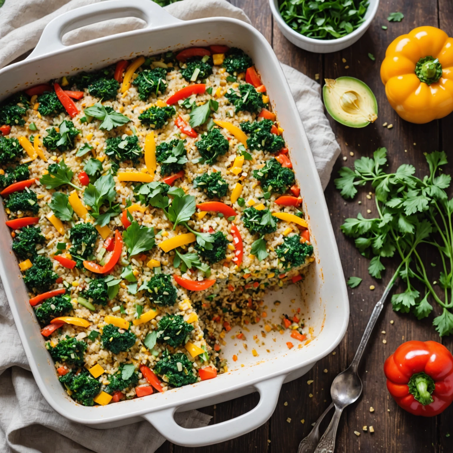 Savory Quinoa and Vegetable Breakfast Bake with Dairy-Free Cheese – Easy Vegan Morning Casserole