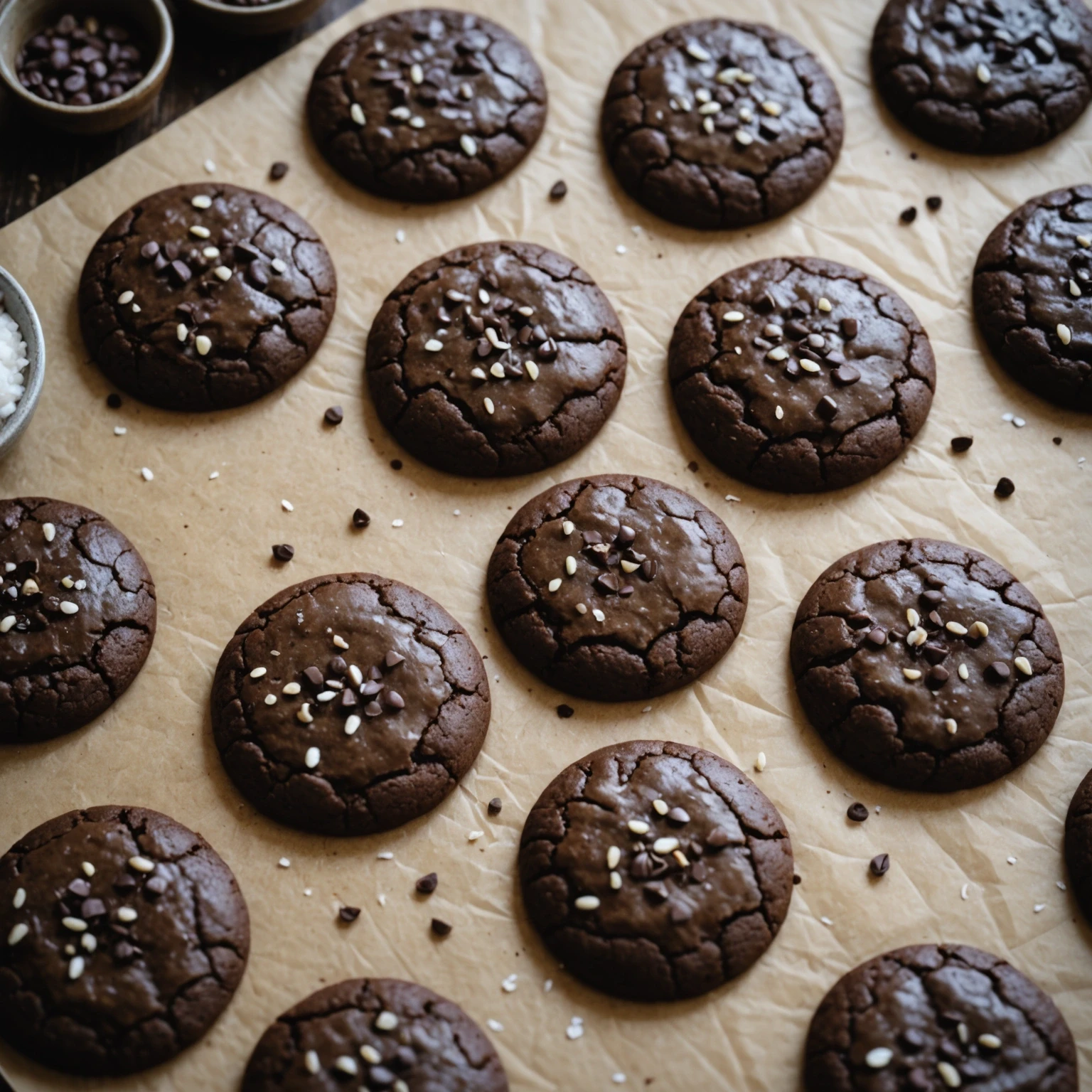 Gluten-Free Chocolate Avocado Brownie Cookies with Sea Salt Drizzle