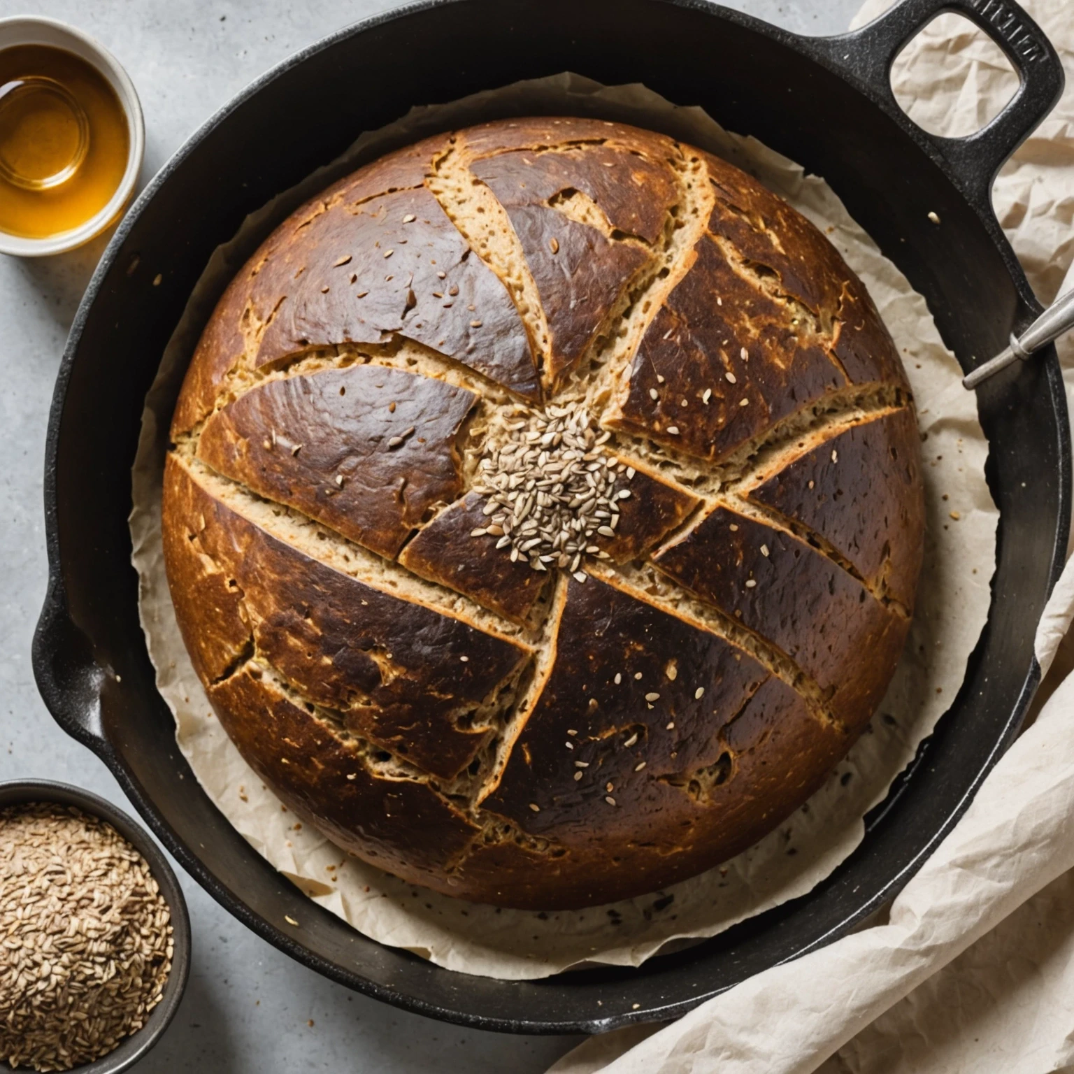 One-Bowl No-Knead Rye Bread with Caraway Seeds – Easy Beginner Bread Recipe