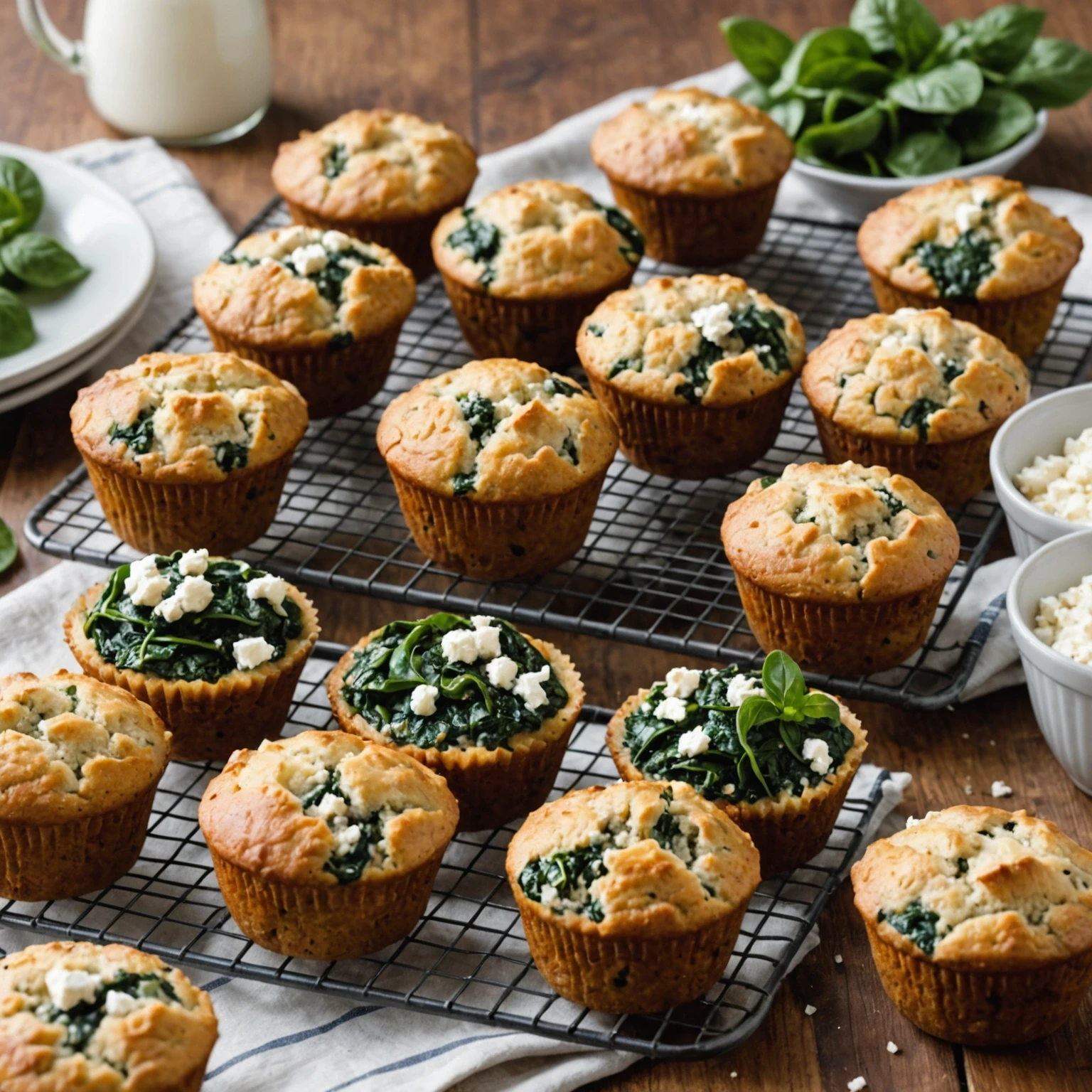 Savory Nut-Free Whole-Grain Spinach and Feta Muffin Recipe for Beginners