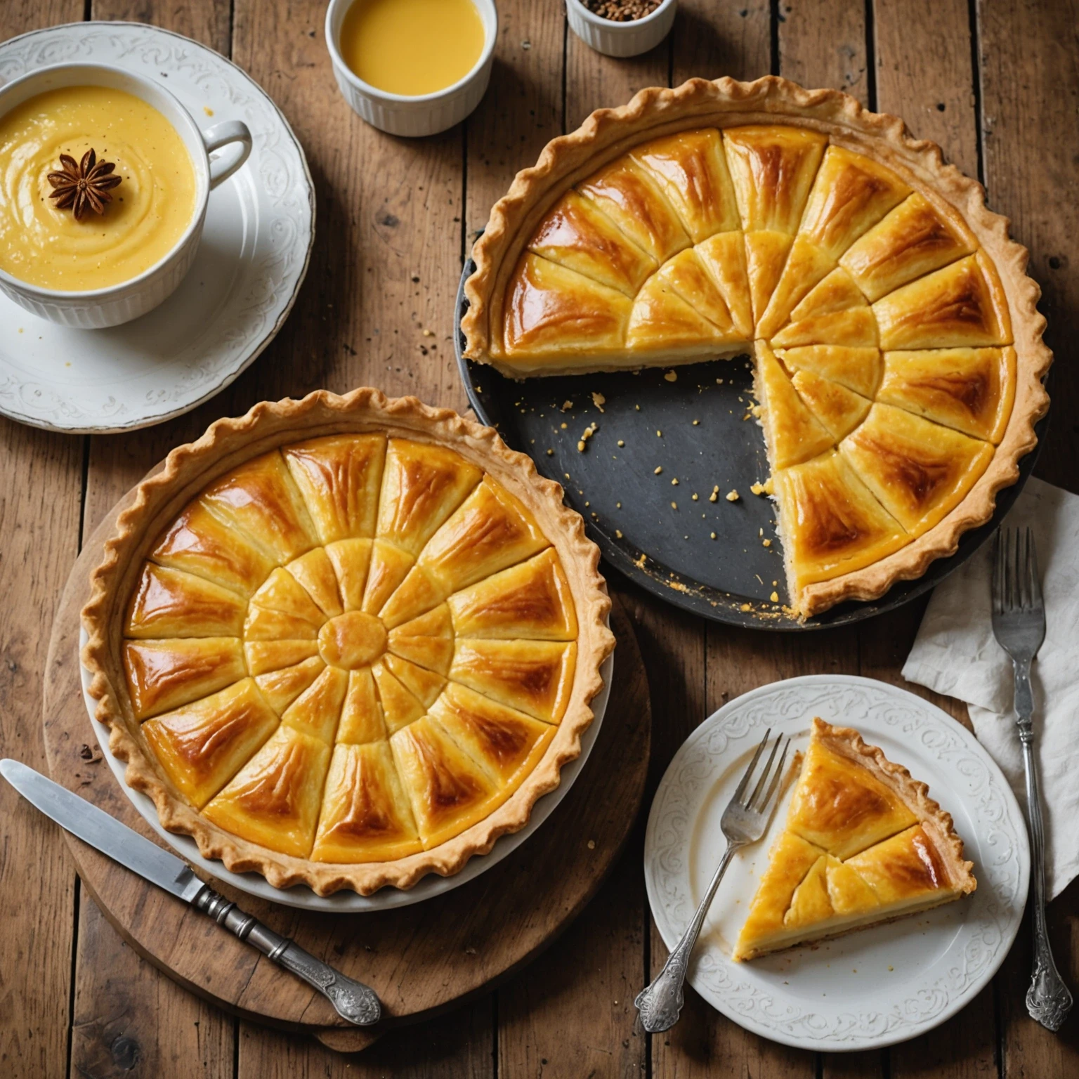 Classic British Custard Tart Recipe with Flaky Puff Pastry Crust