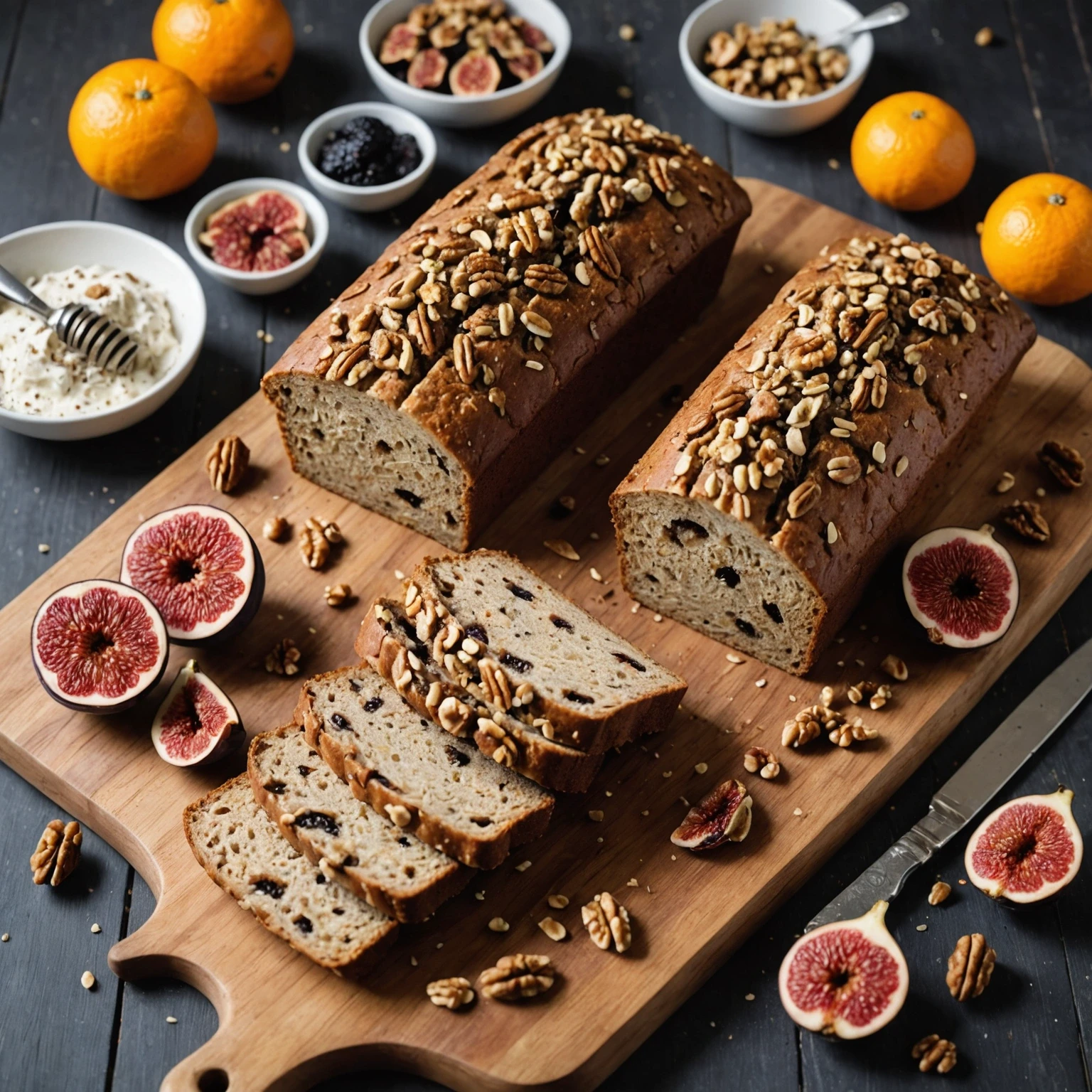 Rustic Honey Fig and Walnut Breakfast Loaf with Orange Zest
