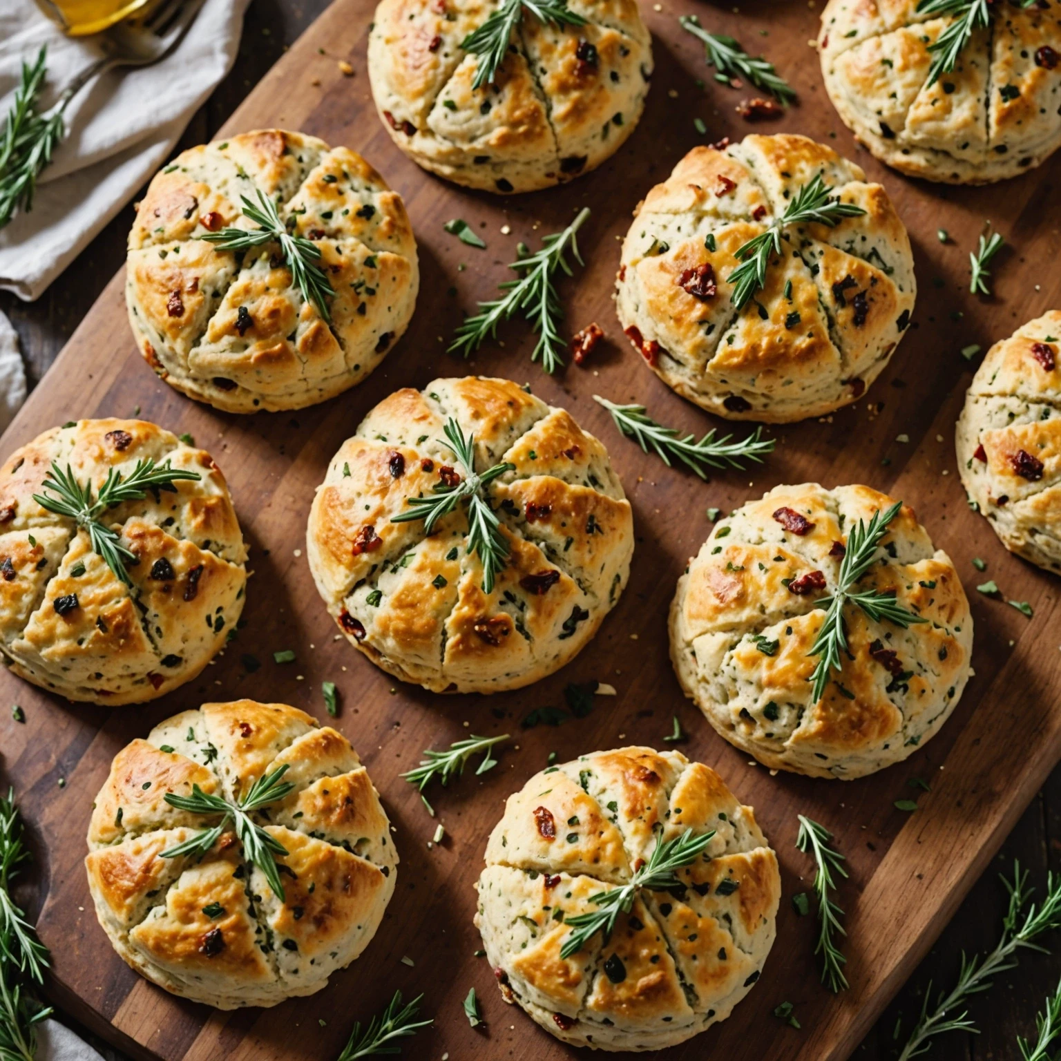 Savory Herb and Sundried Tomato Scones Recipe with Vegan Cheese Option