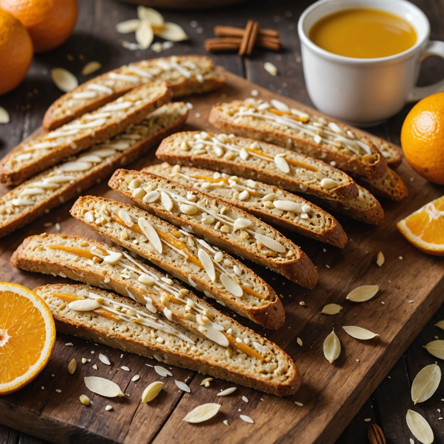 Zesty Orange Cardamom Biscotti with White Chocolate Drizzle