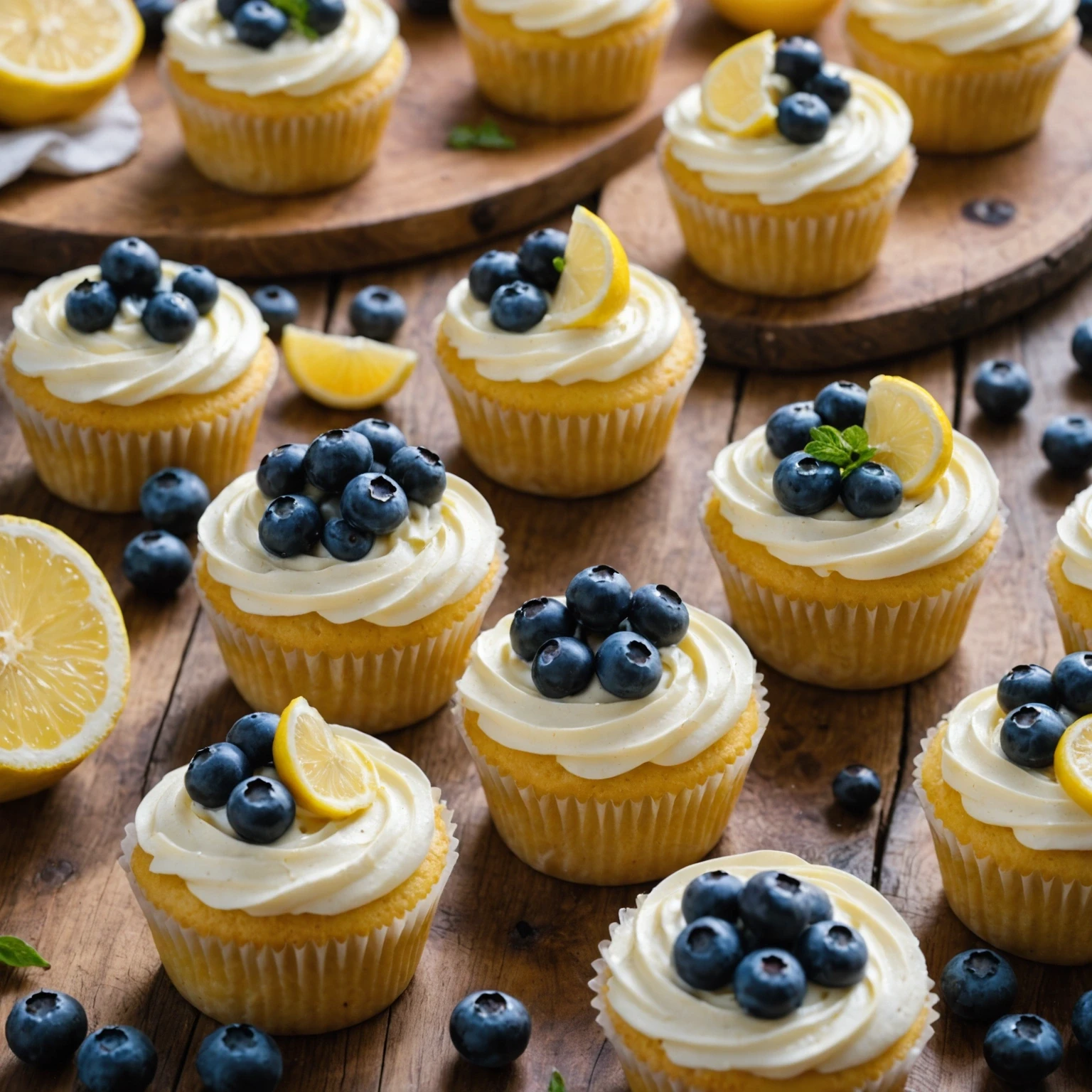 Light Lemon Blueberry Cupcakes with Vegan Meringue Frosting Recipe | Beginnerbakes