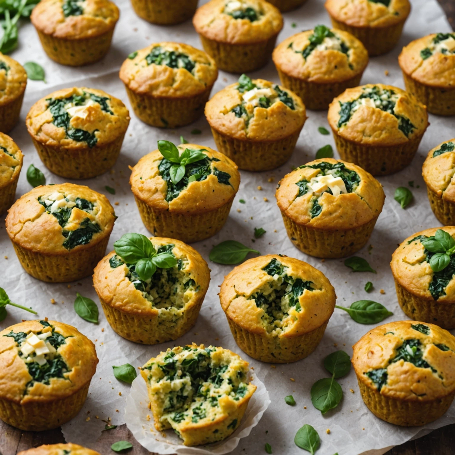 Easy Chickpea Flour and Spinach Savory Muffins with Dairy-Free Cheese