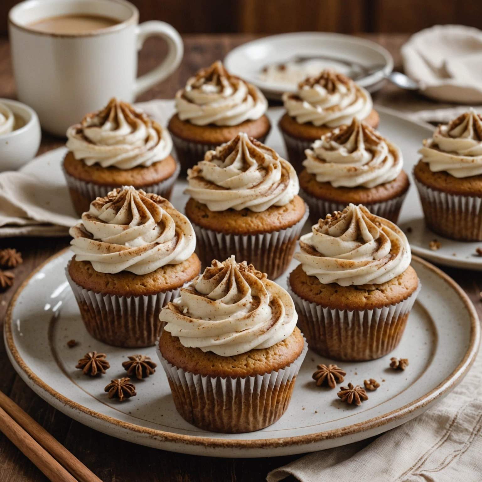 Easy Whole-Grain Maple Walnut Cupcakes with Cinnamon Swirl Frosting