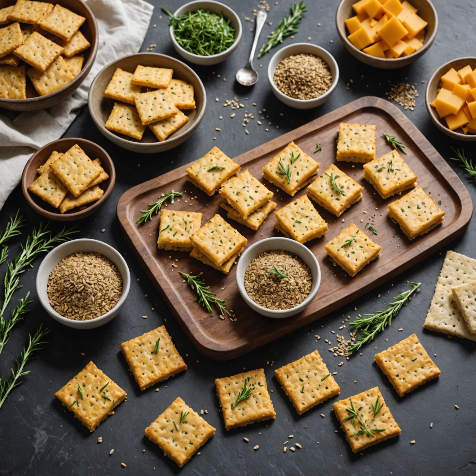 Gluten-Free Savory Cheese and Herb Crackers with Flaxseed