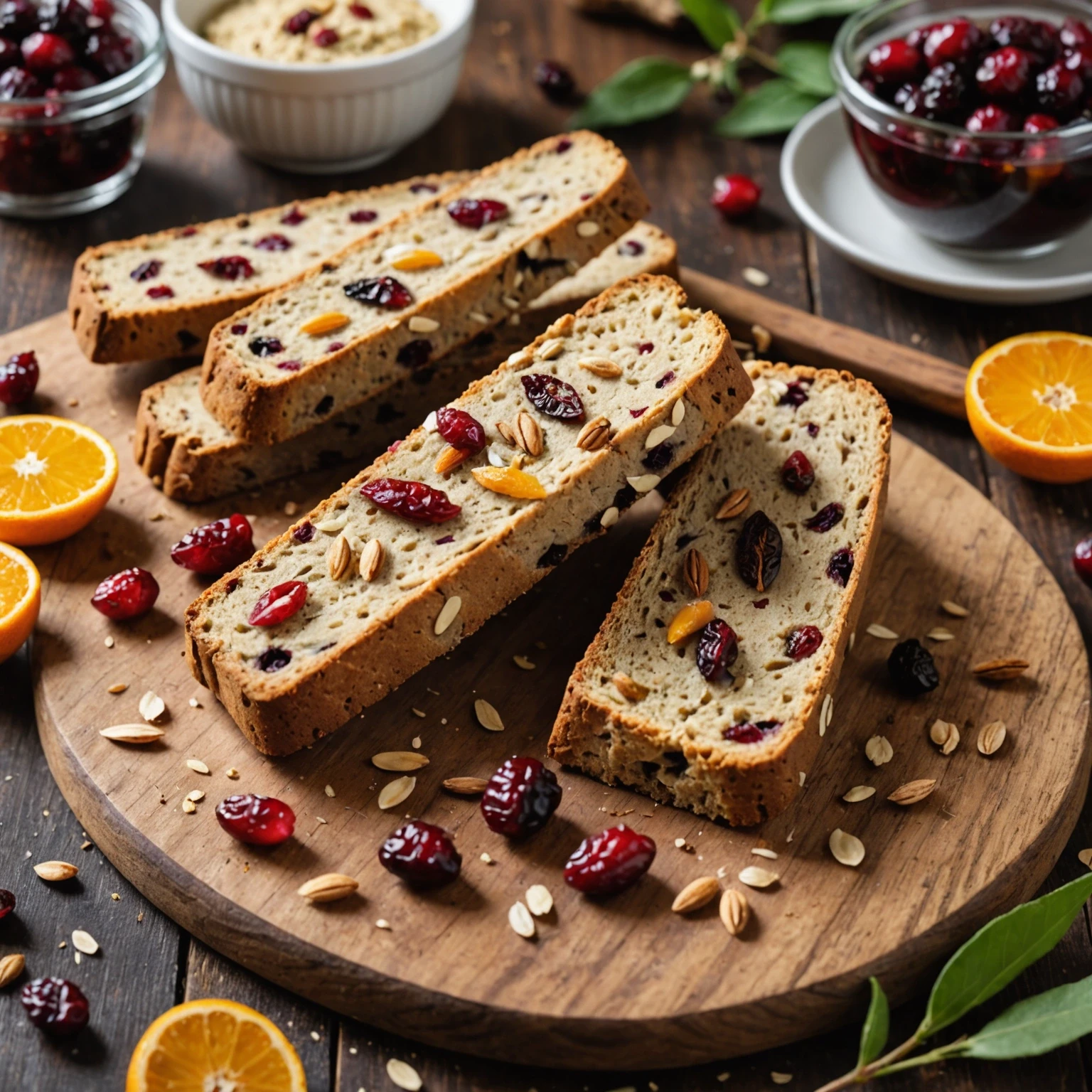 Gluten-Free Spiced Cranberry Orange Biscotti with Dairy-Free Option