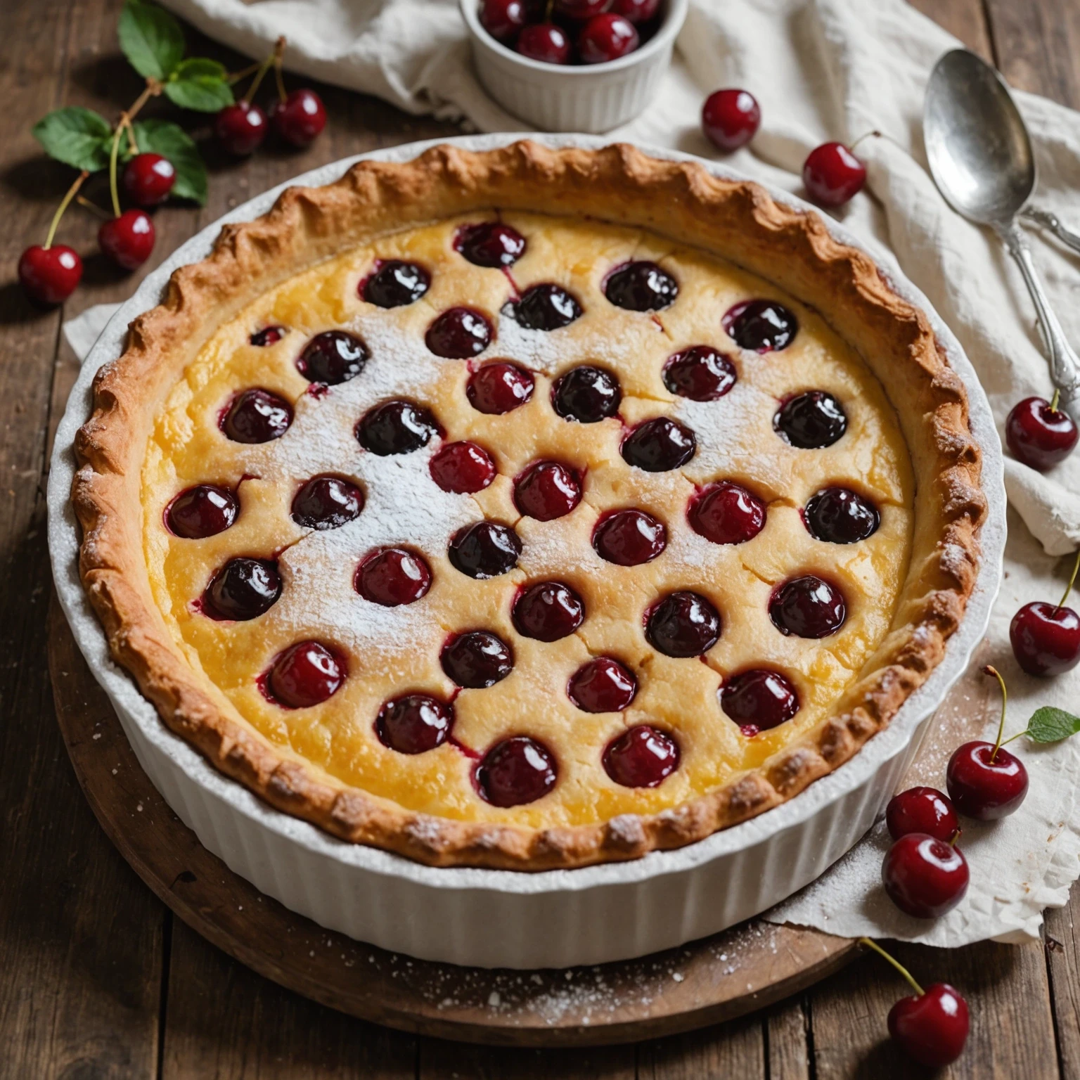 Classic French Clafoutis Recipe with Cherries and Almond Essence