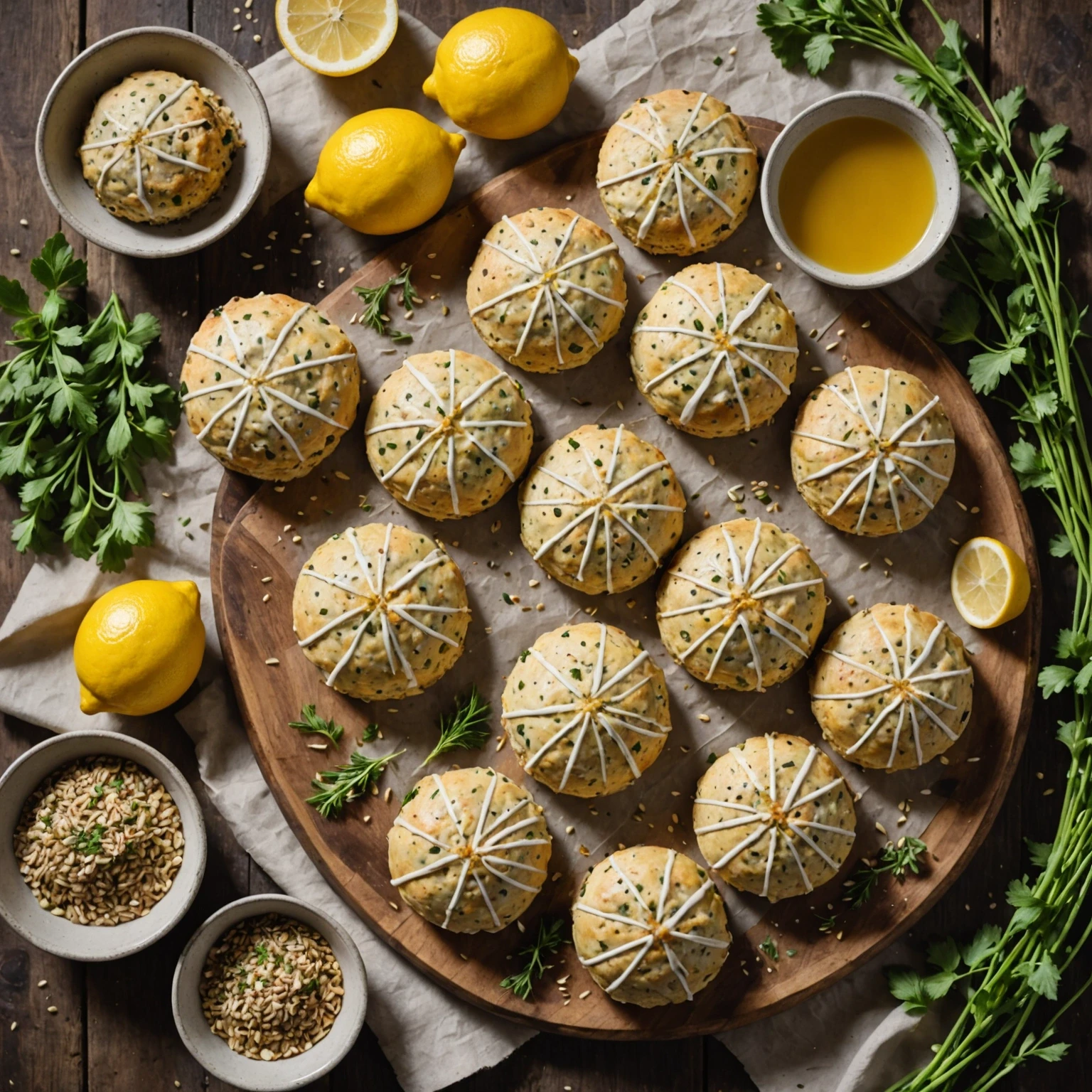 Classic British Seed and Herb Scones with Zesty Lemon Glaze | Easy Beginner Baking Recipe