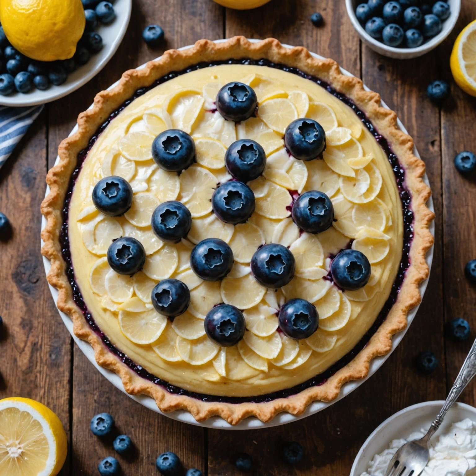 Dairy-Free Lemon Blueberry Chiffon Pie with Coconut Whipped Topping