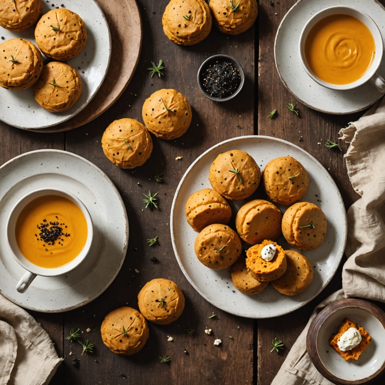 Savory Sweet Potato and Black Pepper Biscuit Bites with Maple Butter Spread Recipe