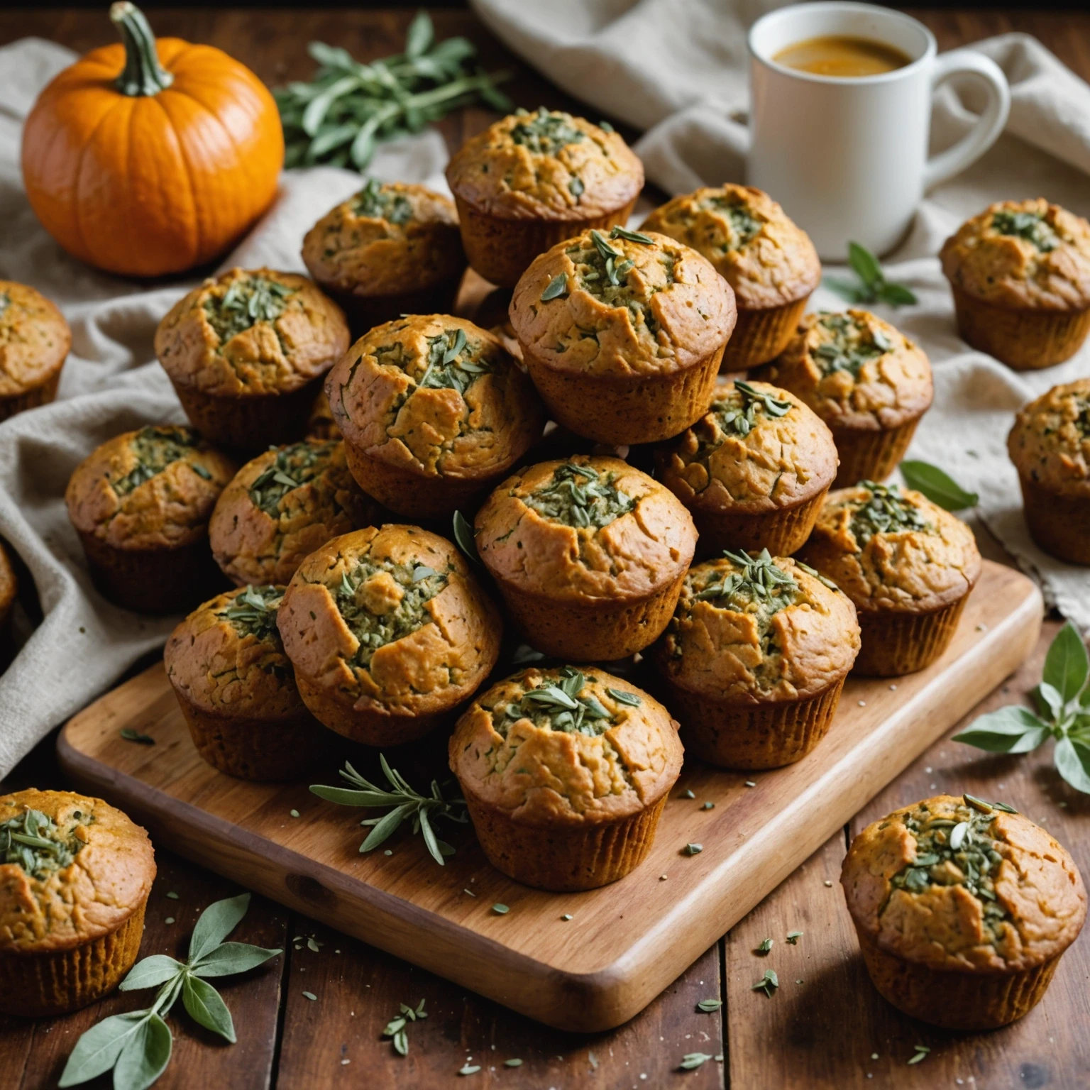 One-Bowl Whole-Grain Savory Pumpkin and Sage Muffins Recipe