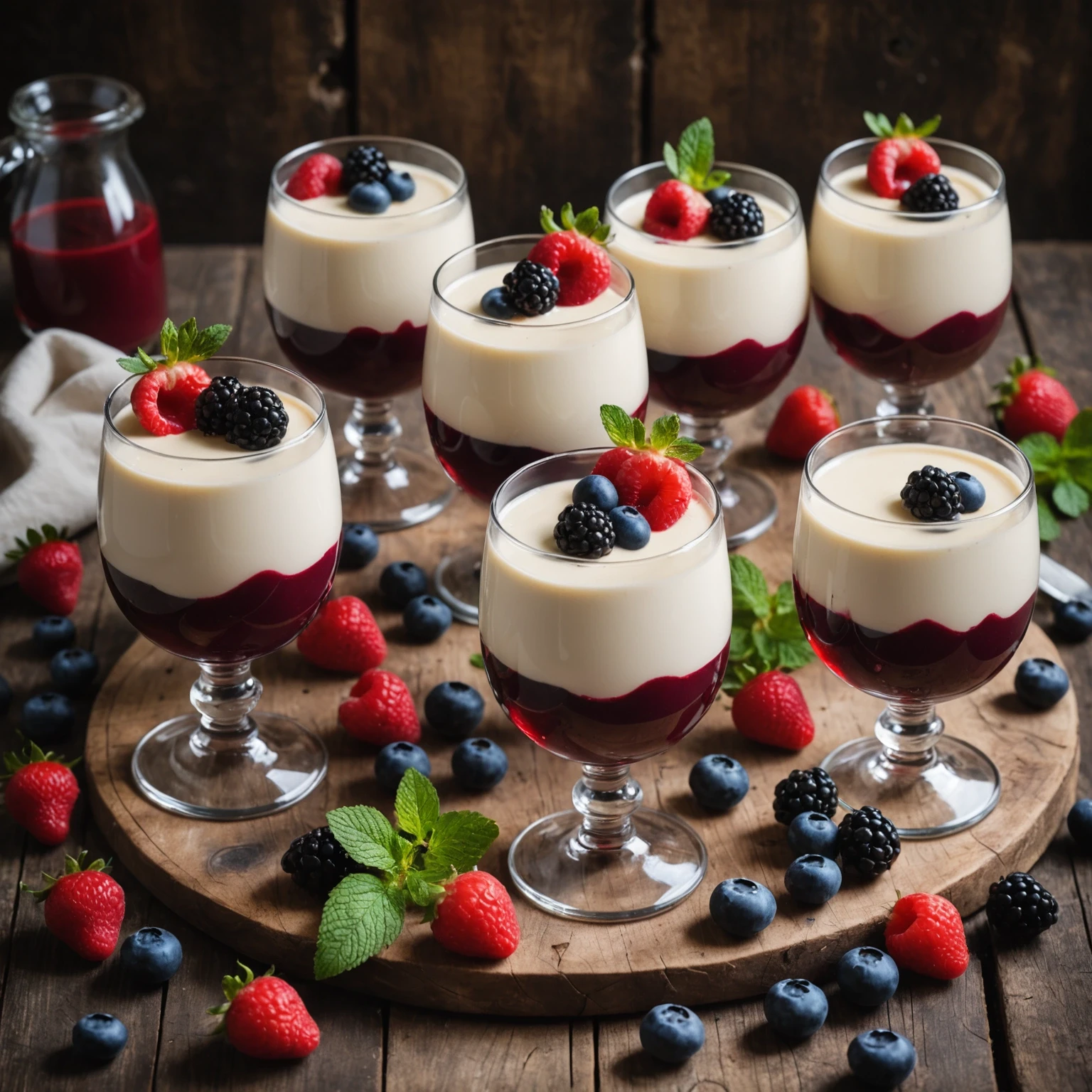 Classic Italian Panna Cotta Recipe with Mixed Berry Coulis