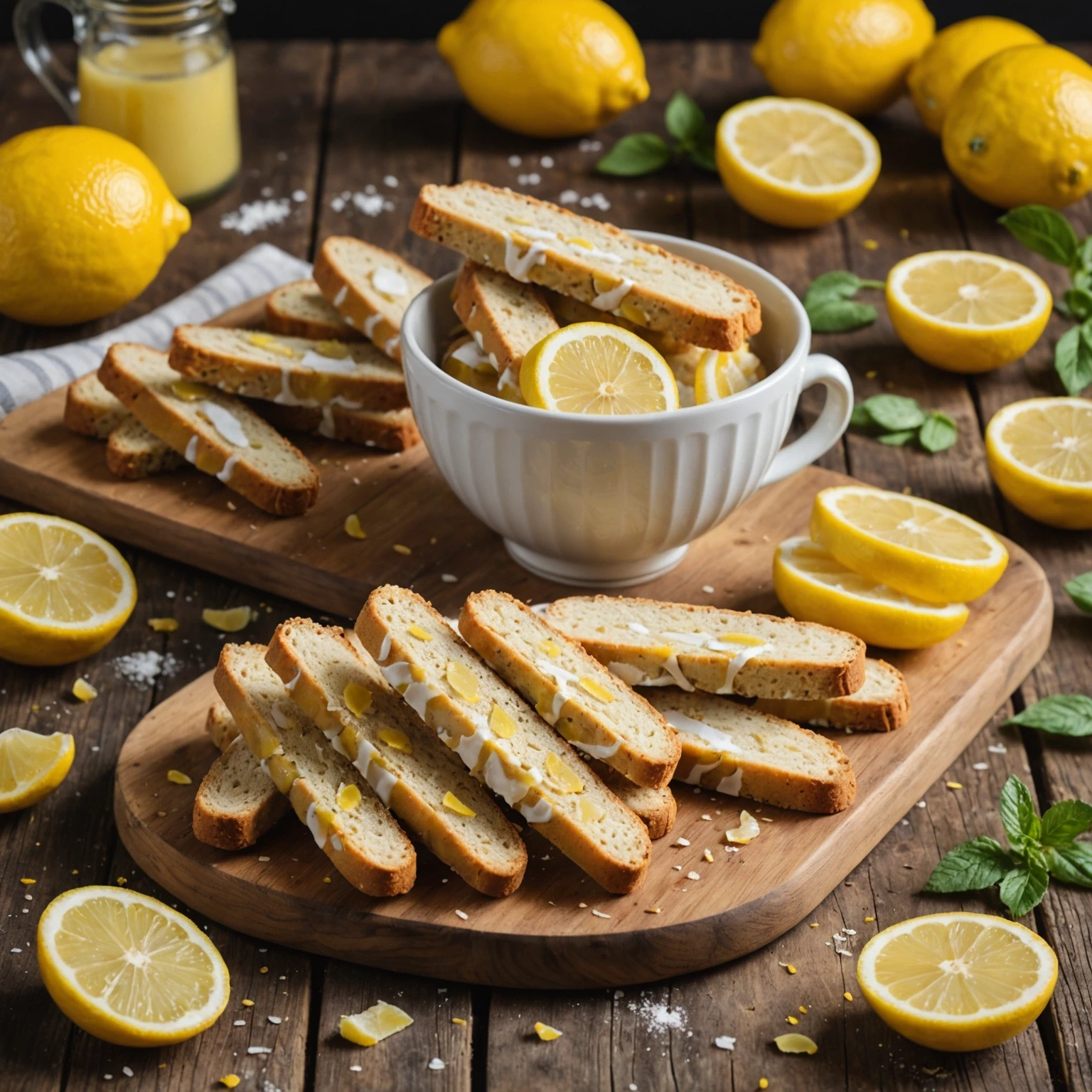 Classic Italian Lemon Biscotti with Zesty Lemon Glaze