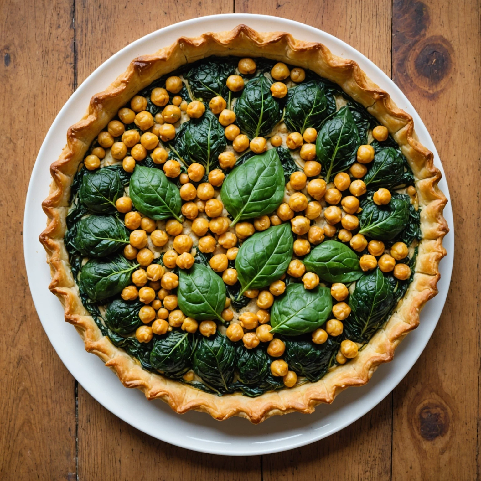 Easy Savory Chickpea and Spinach Puff Pastry Tart with Herbed Nut-Free Cashew Cream