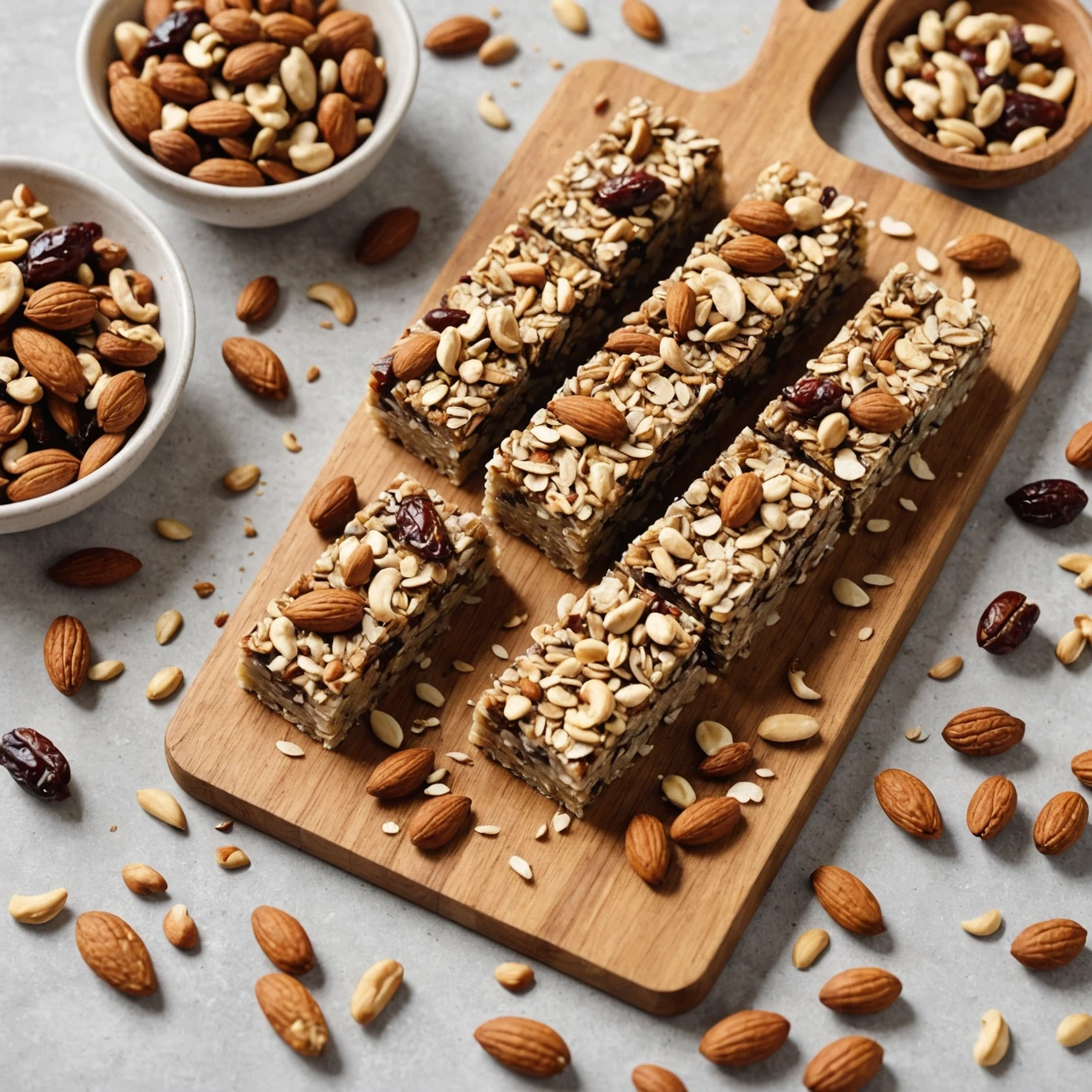 No-Bake Mixed Nut and Date Energy Bars with Coconut and Maple Syrup