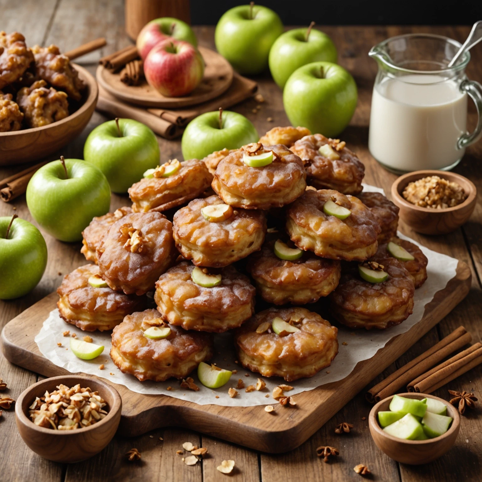 Classic British Somerset Apple Fritters with Cinnamon Sugar Coating