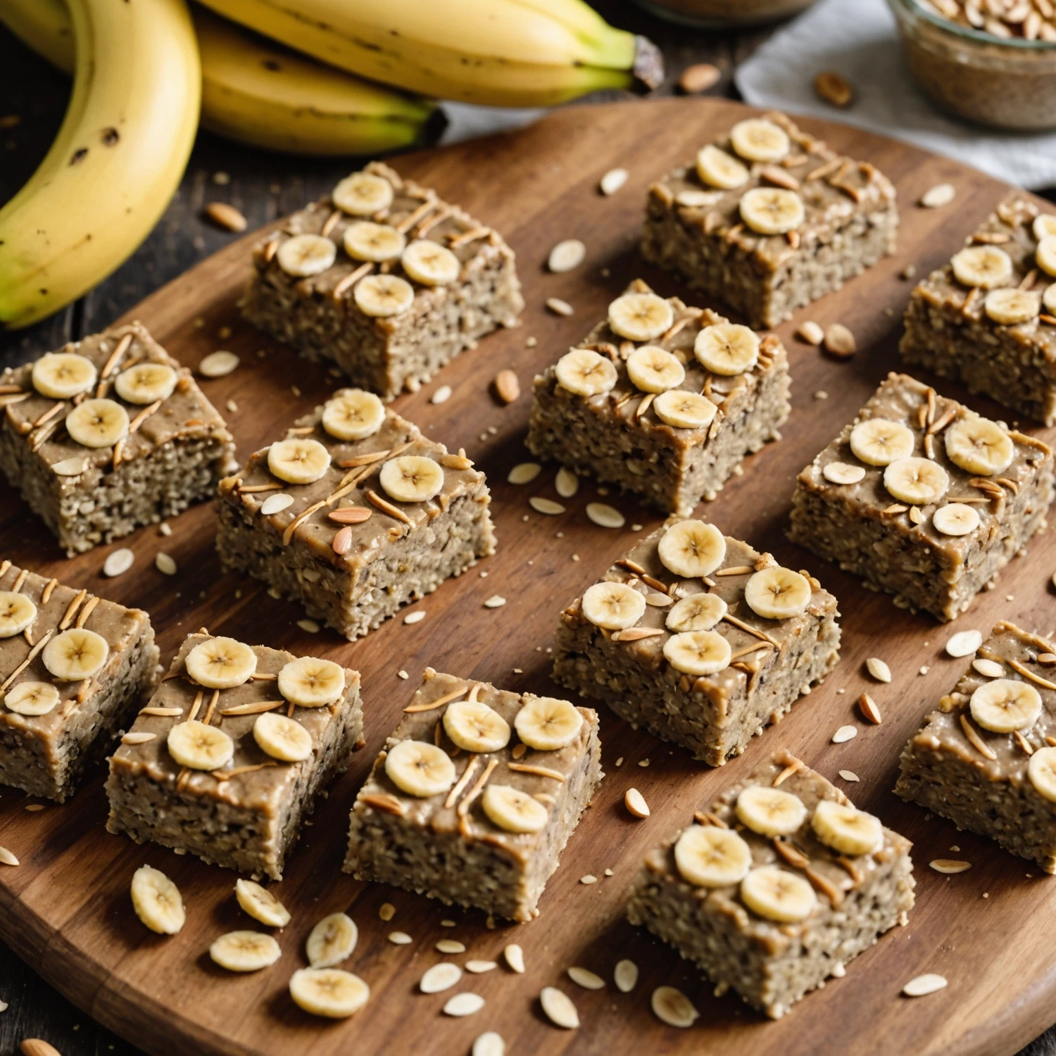 Healthy No-Bake Vegan Almond Butter and Banana Breakfast Bars Recipe
