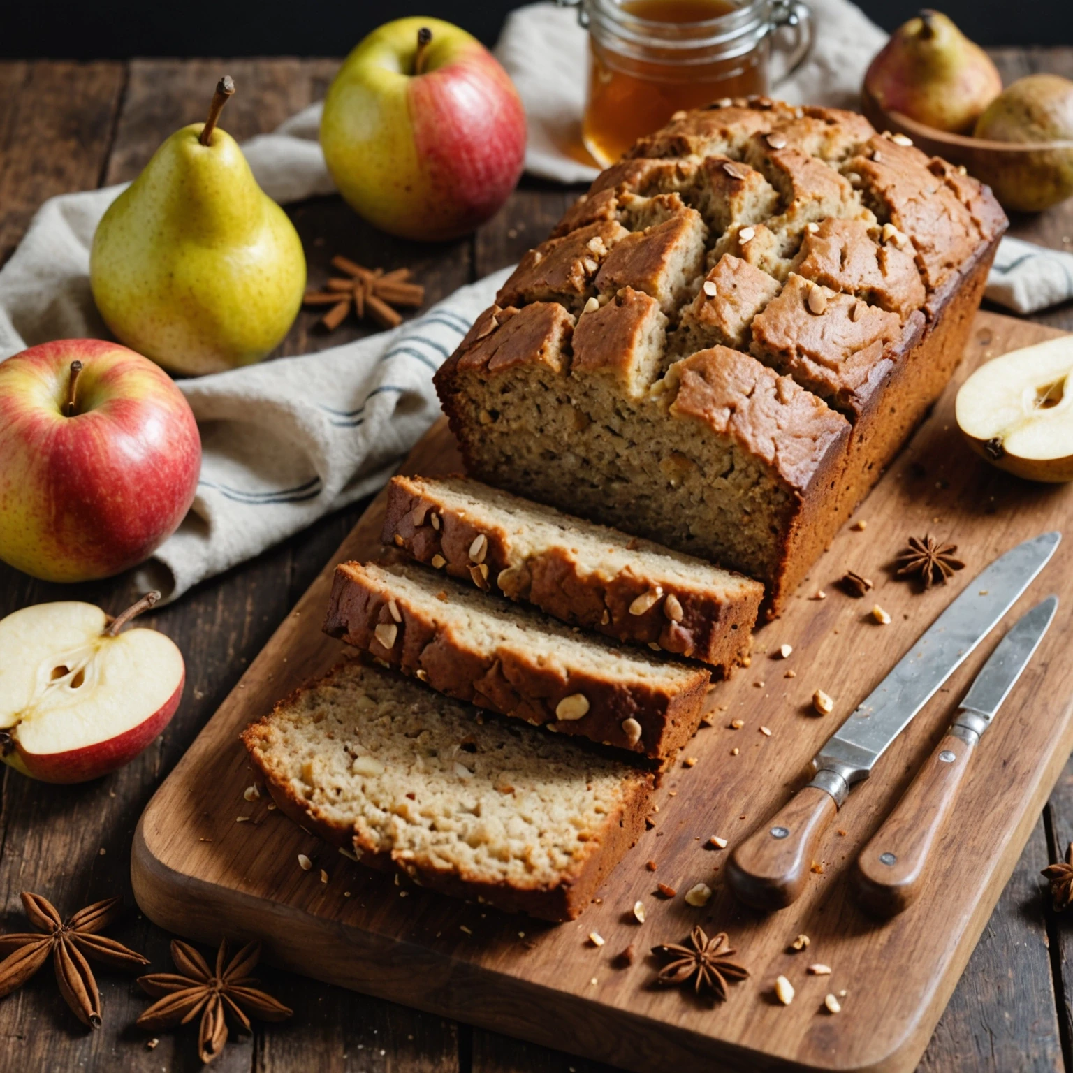 One-Bowl Low-Calorie Winter Spiced Pear Muffin Loaf Recipe