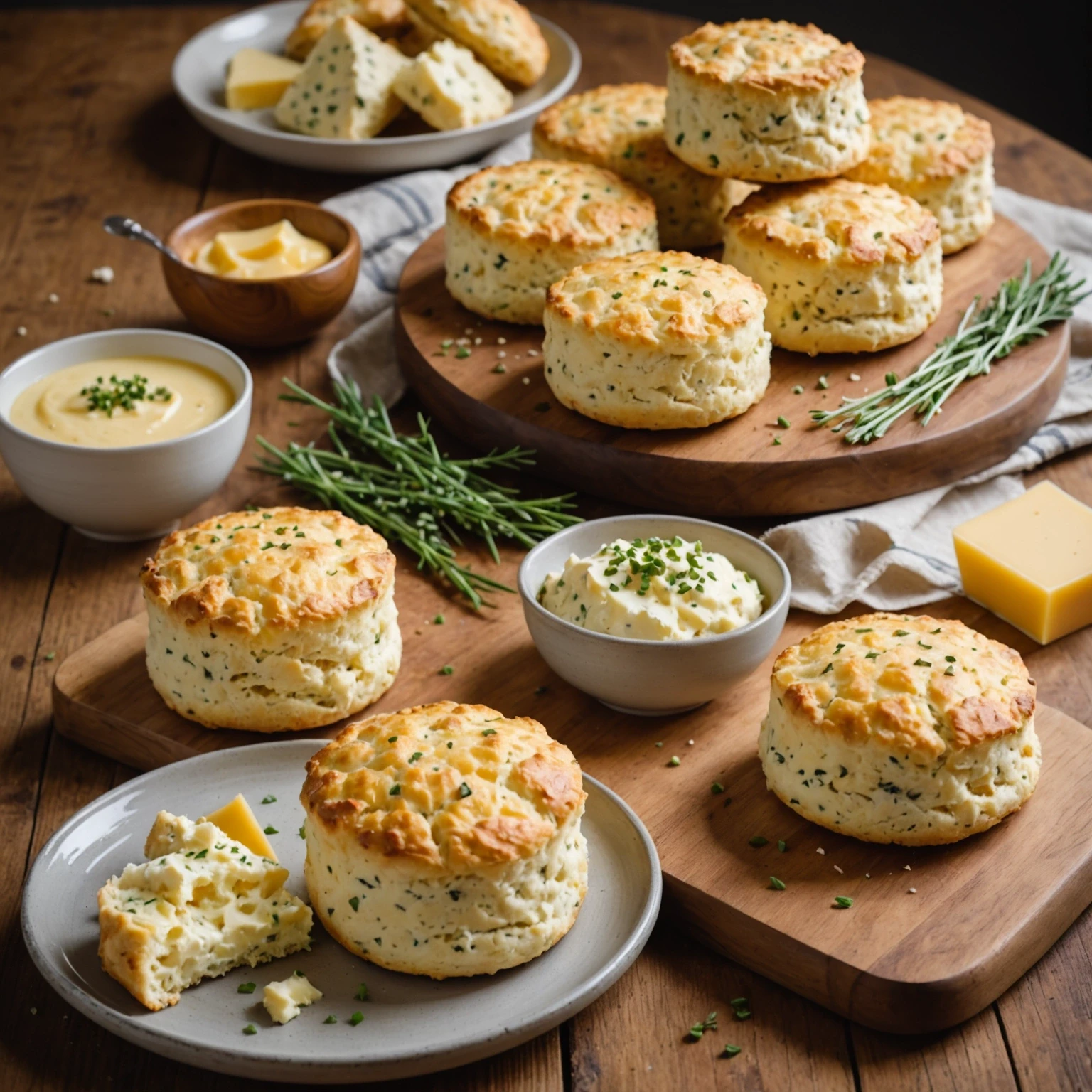 Classic British Cheese and Chive Scones with Horseradish Butter Spread Recipe
