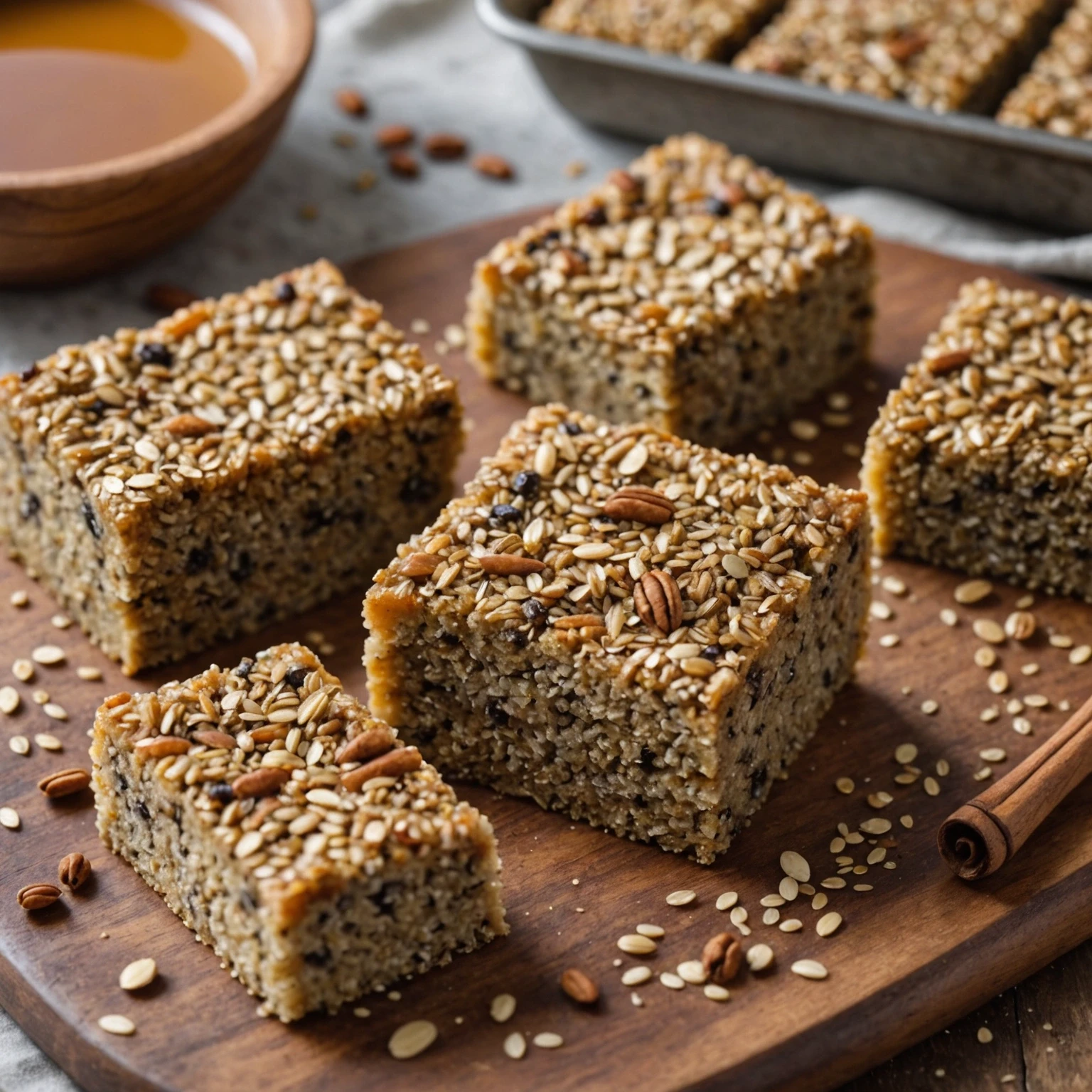 Cinnamon-Spiced Chia Seed & Quinoa Breakfast Bars with Maple Glaze – Easy Healthy Snack Recipe