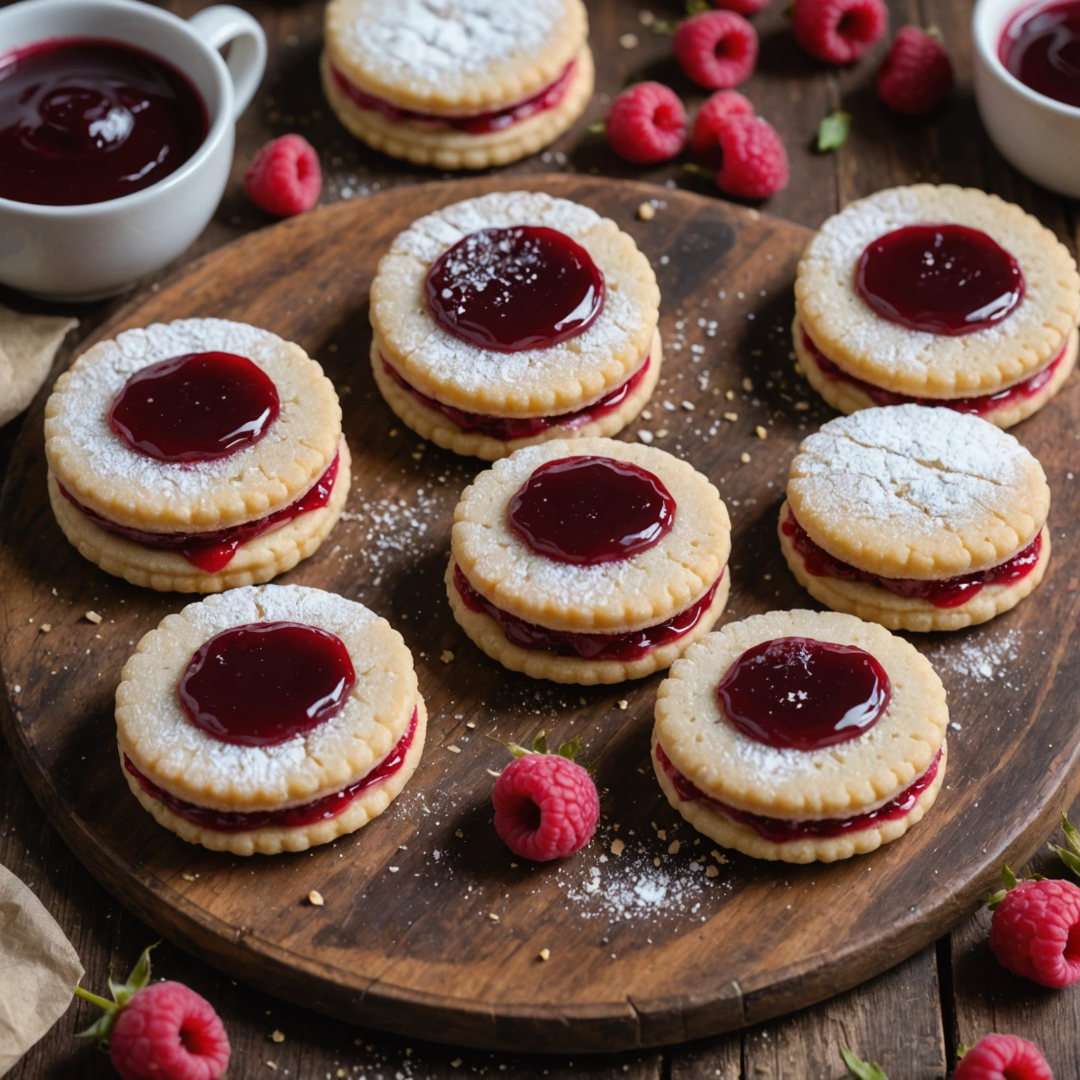 Shortbread Cookie Sandwiches with Raspberry Rose Jam Filling