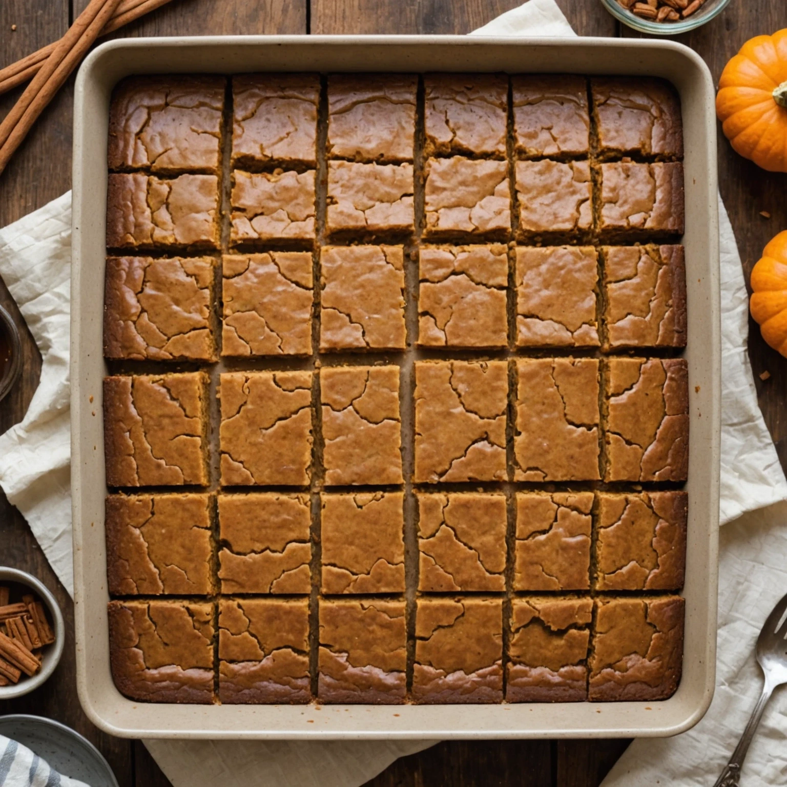 Easy Gluten-Free Pumpkin Molasses Blondie Bars with Warm Spices