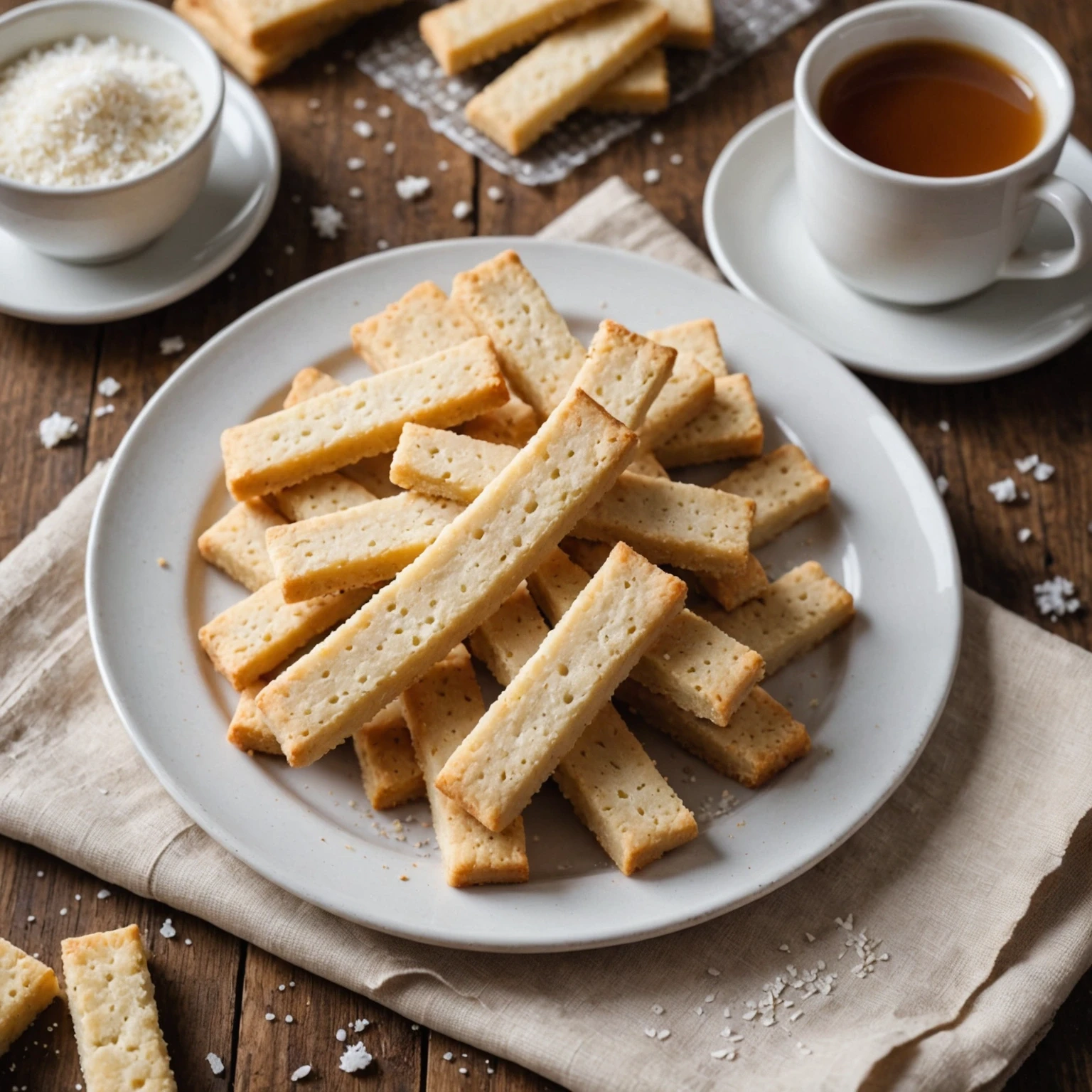 Classic British Scottish Shortbread Fingers with Sea Salt Topping