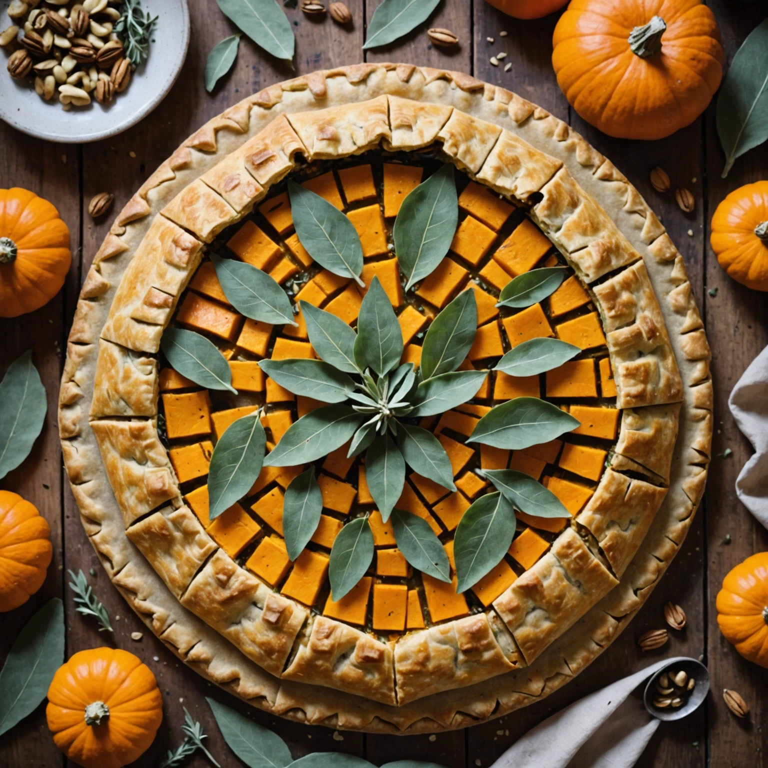 Easy Rustic Savory Pumpkin and Sage Galette with Dairy-Free Cashew Cream