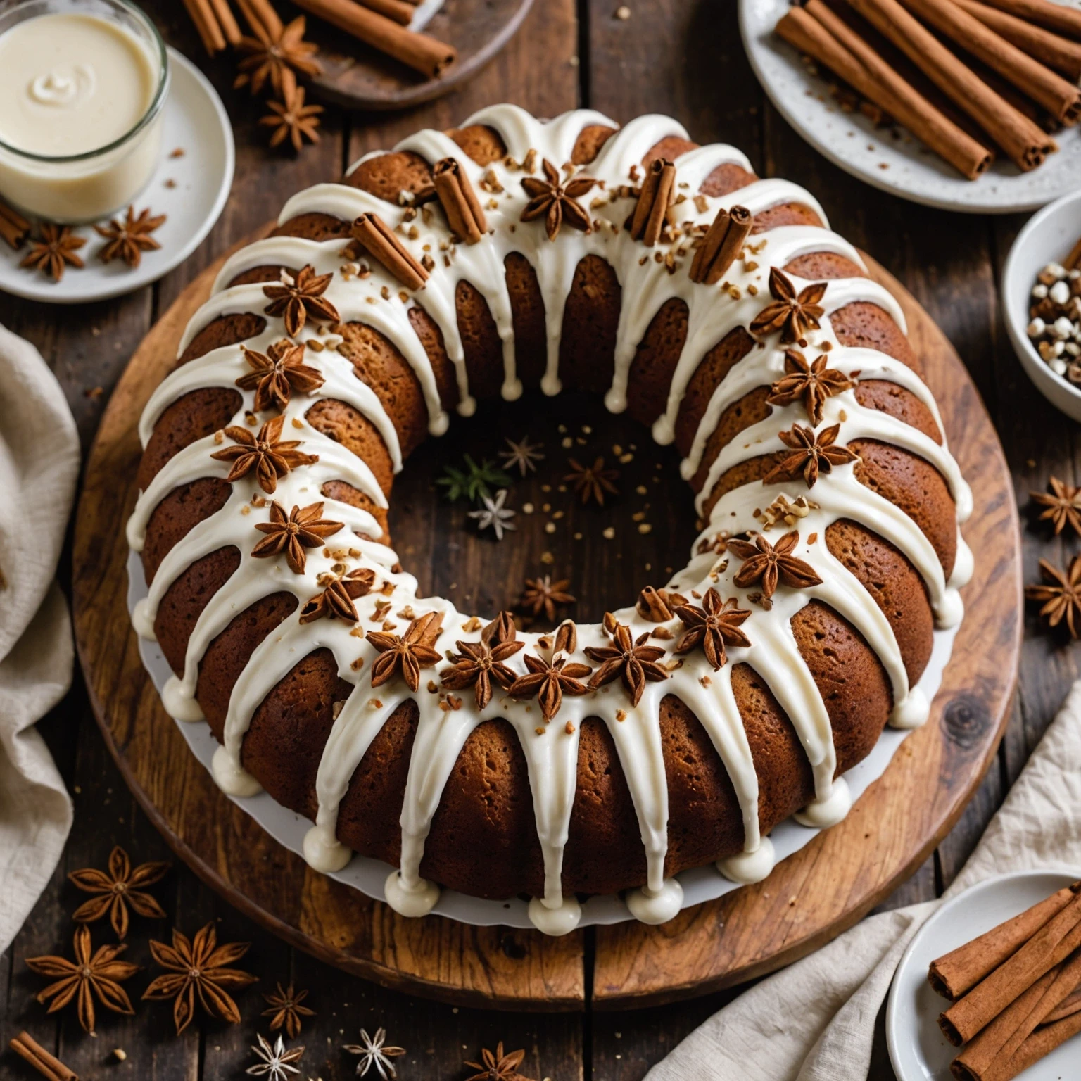 Easy One-Bowl Low-Fat Winter Spice Bundt Cake with Light Cream Cheese Frosting