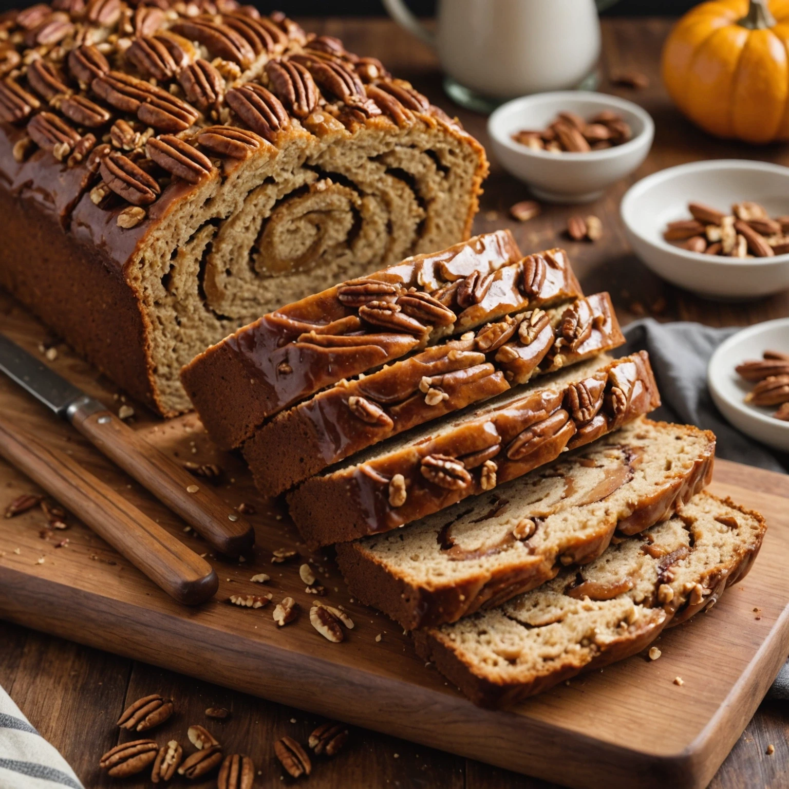 One-Bowl Vegan Maple Pecan Loaf with Cinnamon Swirl: Easy Moist Quick Bread Recipe