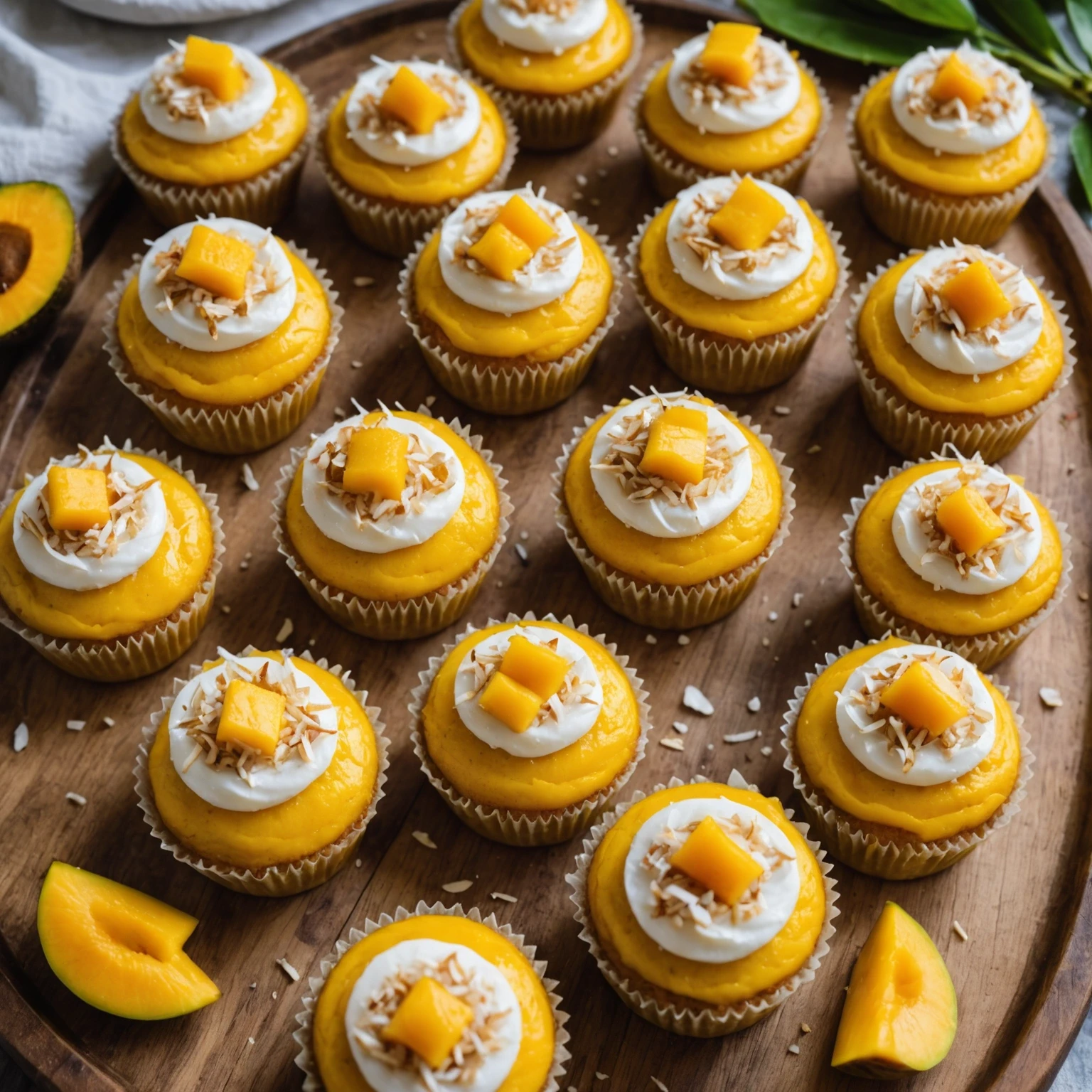 Easy Vegan Mango Coconut Cupcakes with Pineapple Glaze