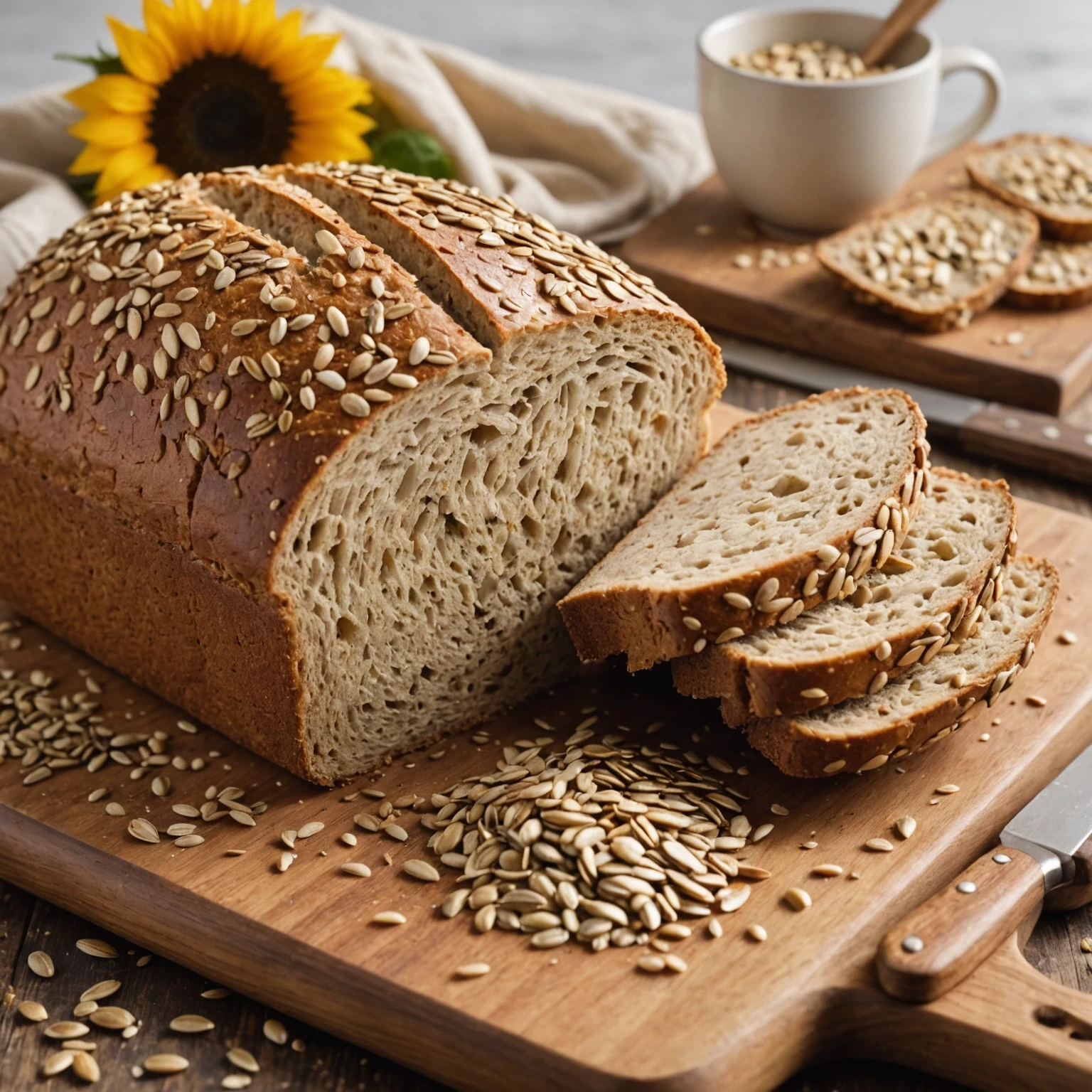 Quick No-Knead Multigrain Sandwich Bread with Sunflower Seeds