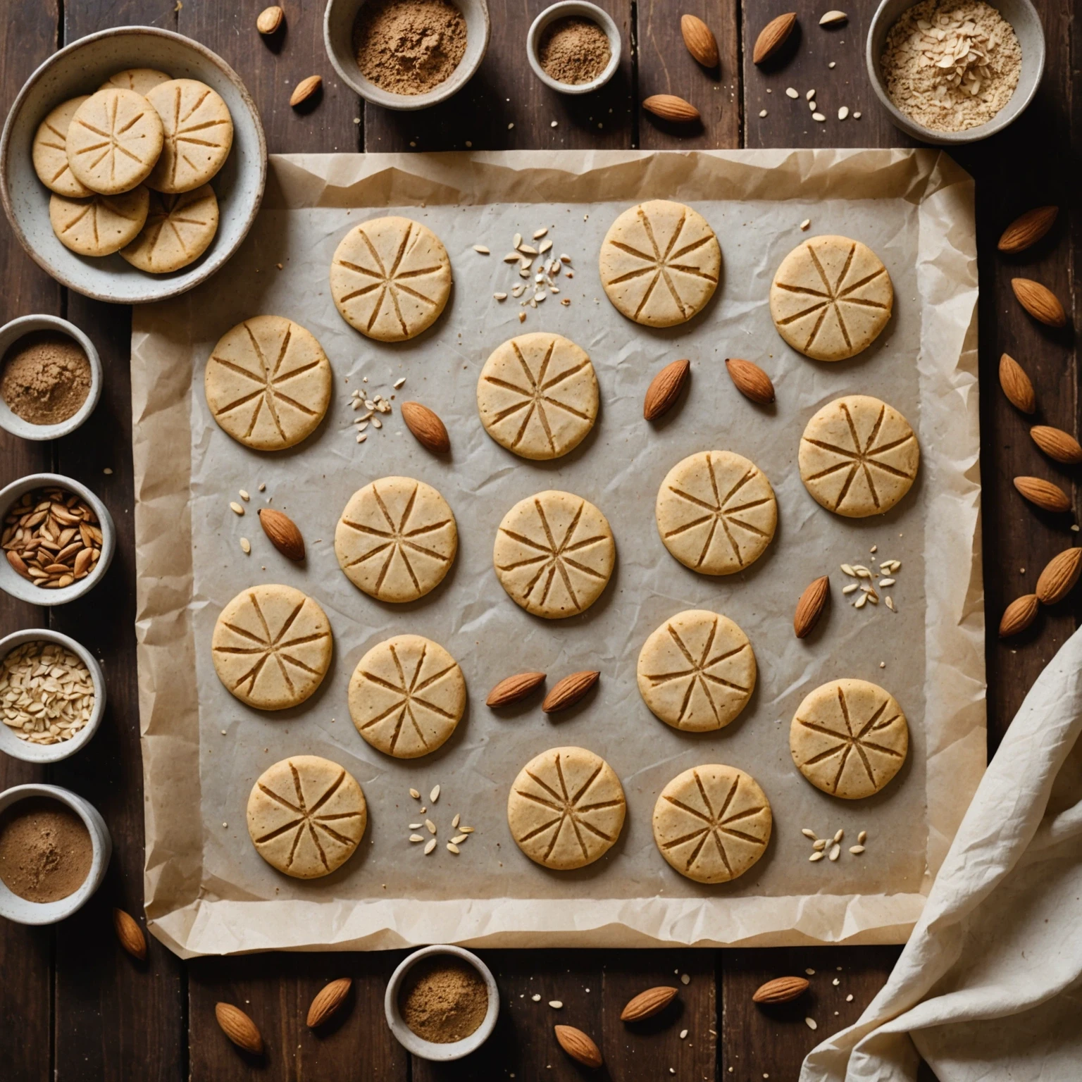 Rustic Almond Butter and Cardamom Shortbread Cookies