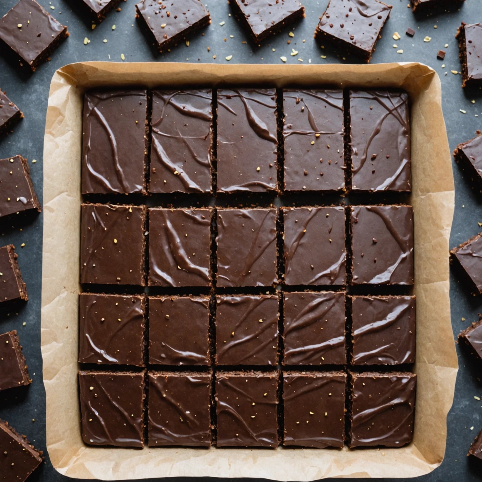 Low-Calorie Vegan Dark Chocolate Avocado Bars with Sea Salt