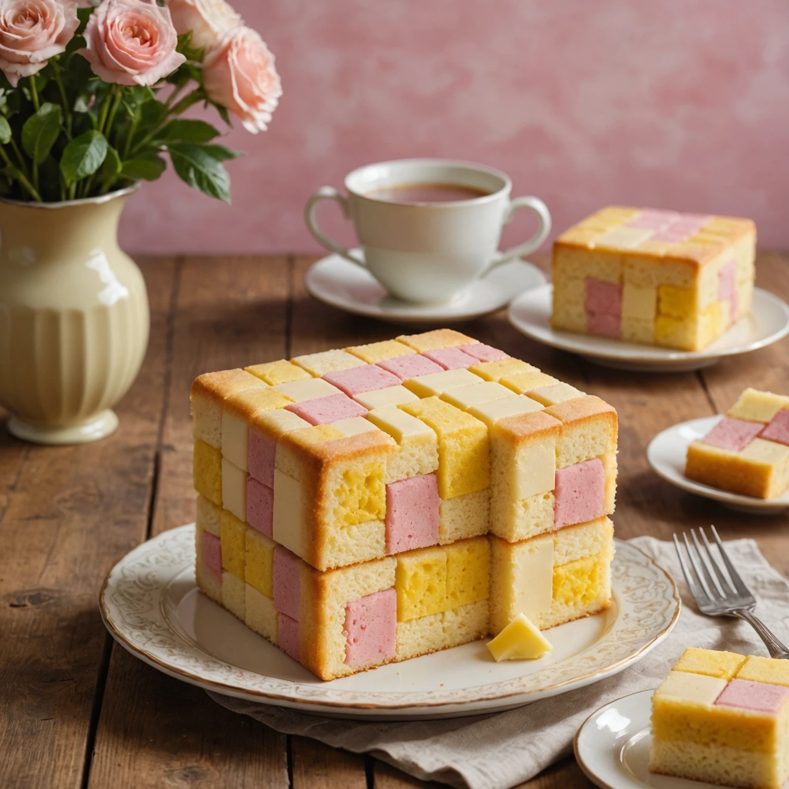Classic British Battenberg Cake with Marzipan Wrap – Easy Beginner Recipe